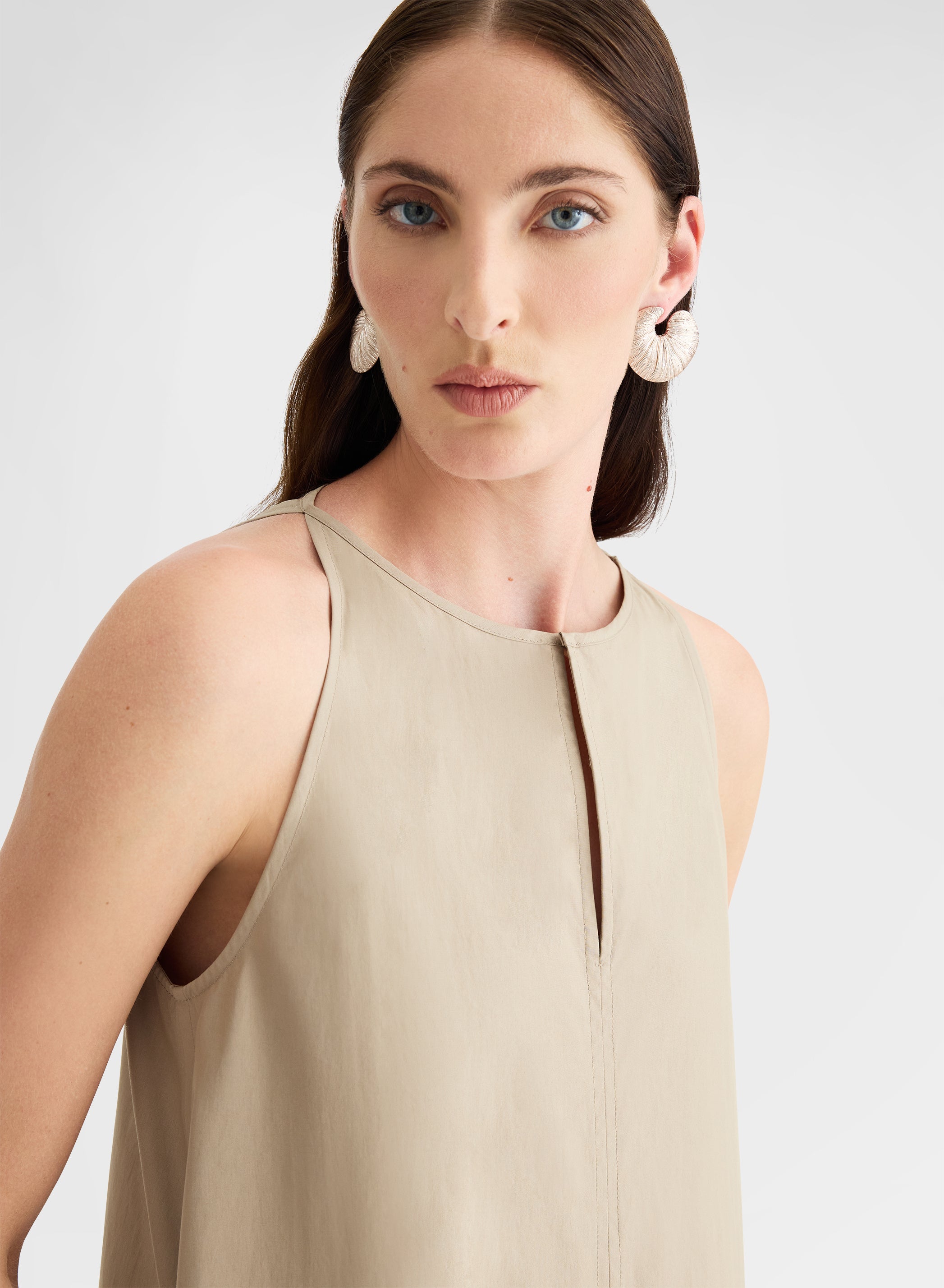 COTTON POPLIN DRESS KHAKI