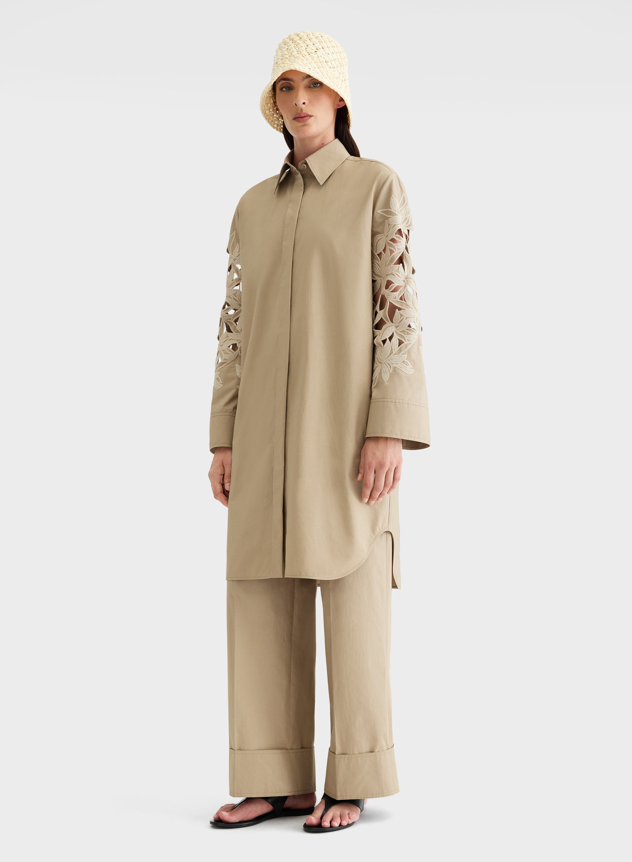 COTTON POPLIN DRESS KHAKI