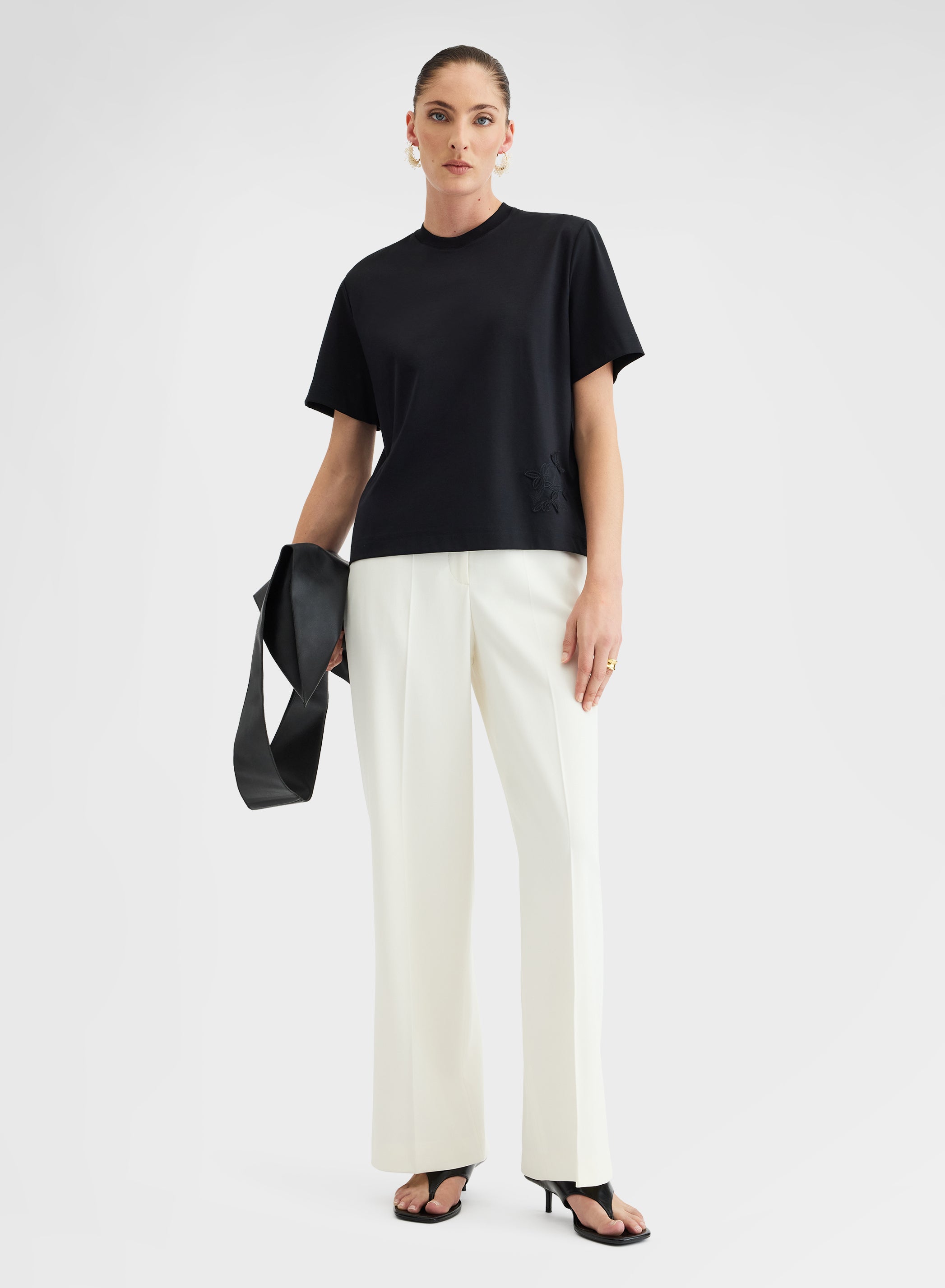 SILK TOUCH COTTON INTERLOCK TOP BLACK