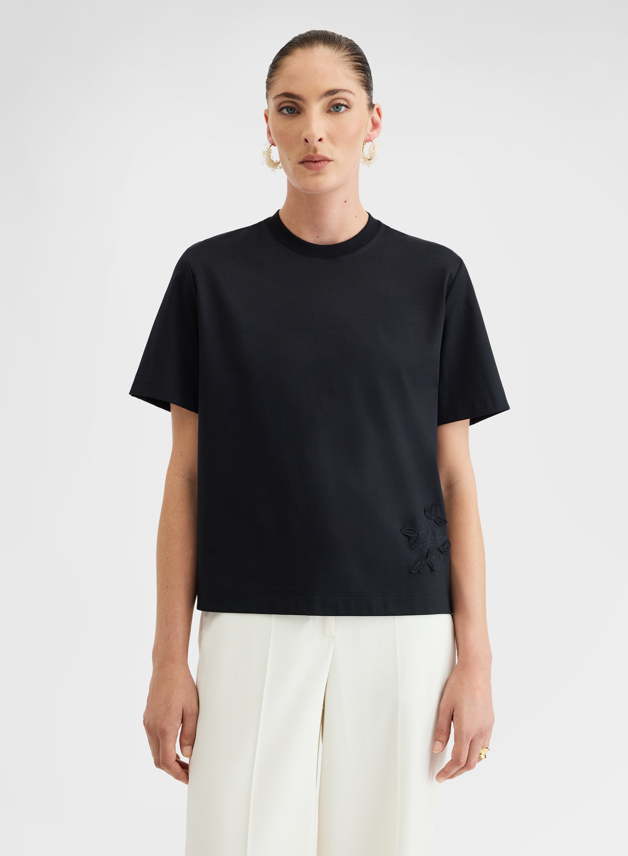 SILK TOUCH COTTON INTERLOCK TOP BLACK