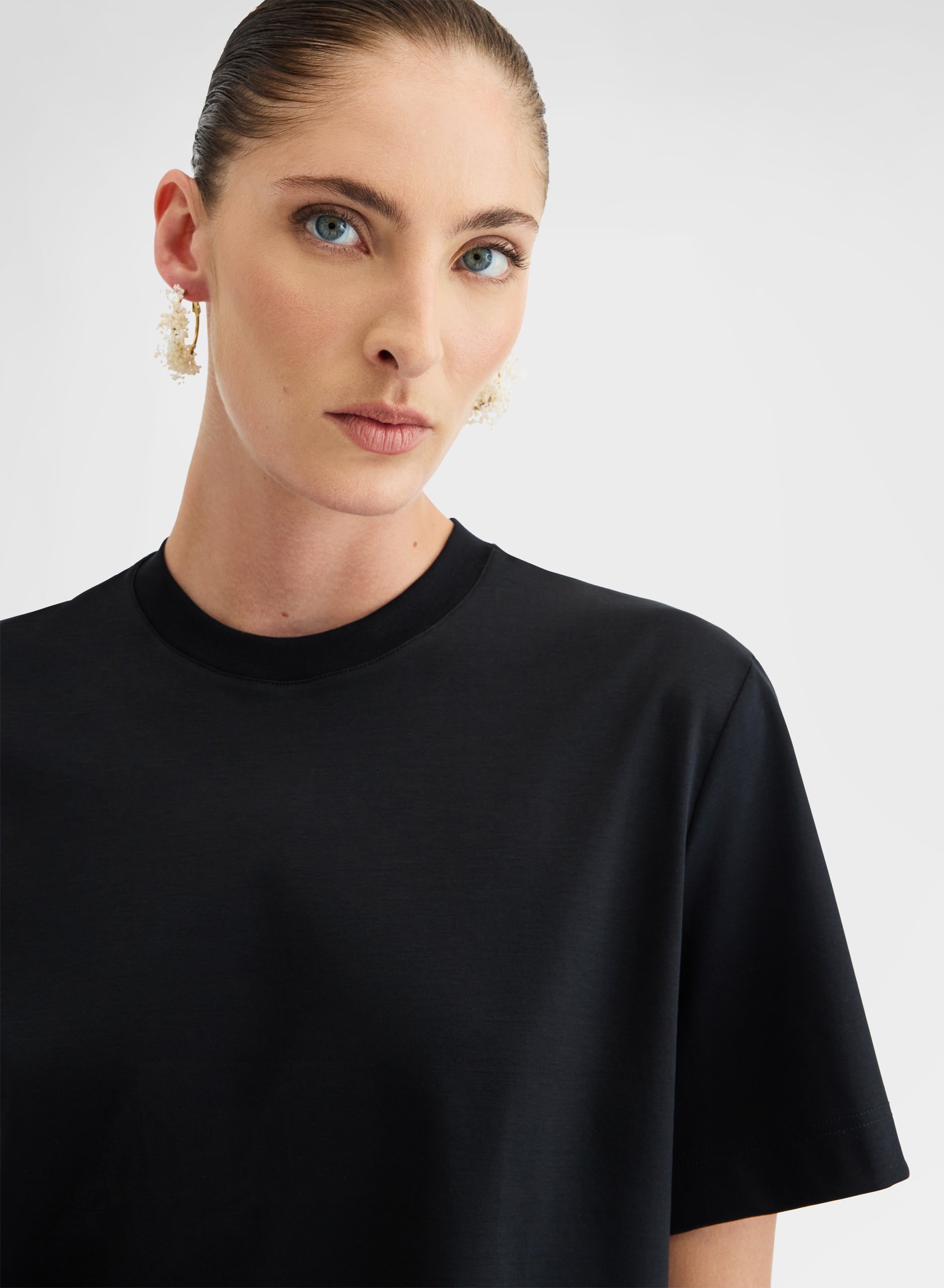 SILK TOUCH COTTON INTERLOCK TOP BLACK