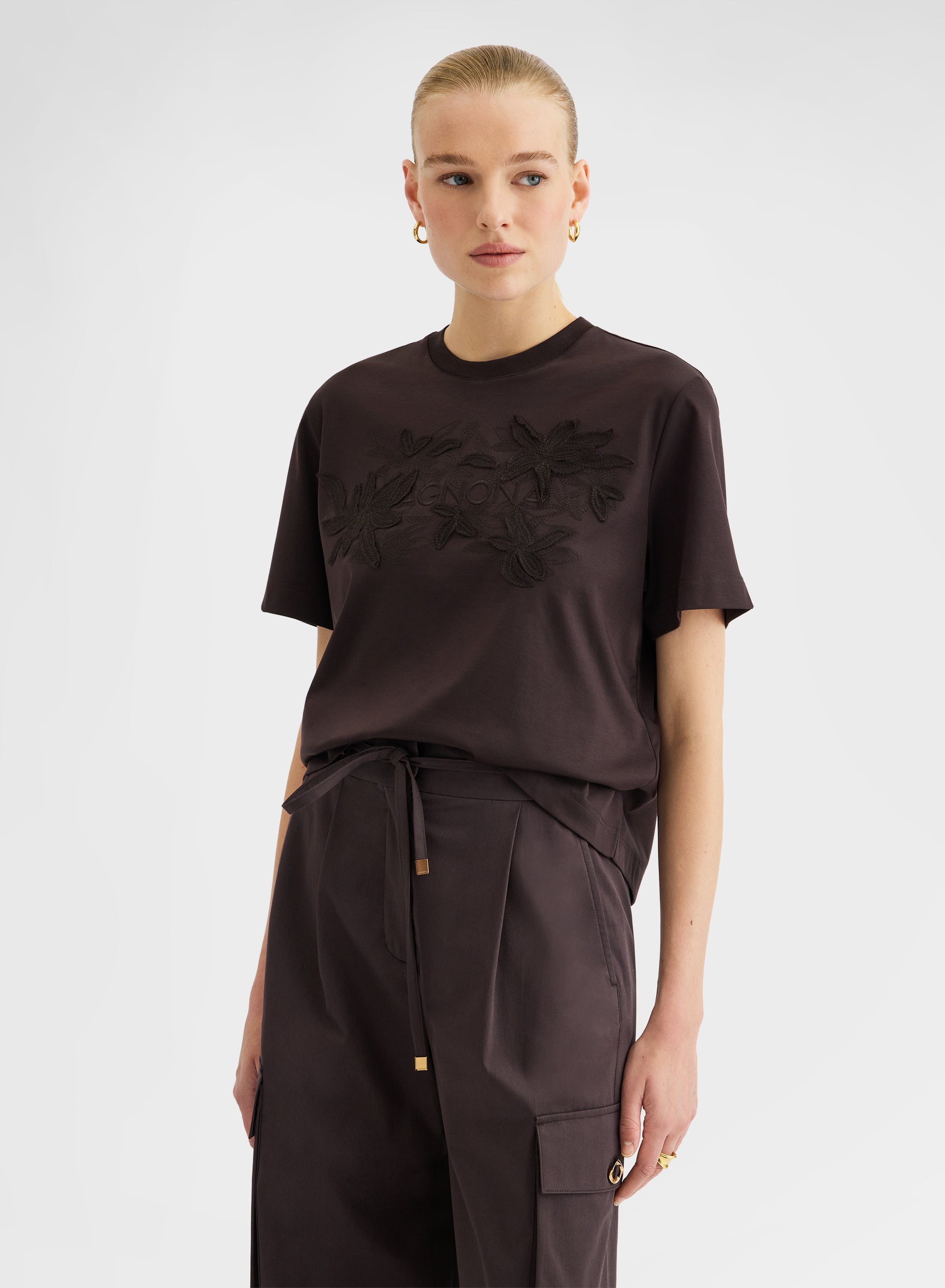 SILK TOUCH COTTON INTERLOCK TOP CHOCOLATE