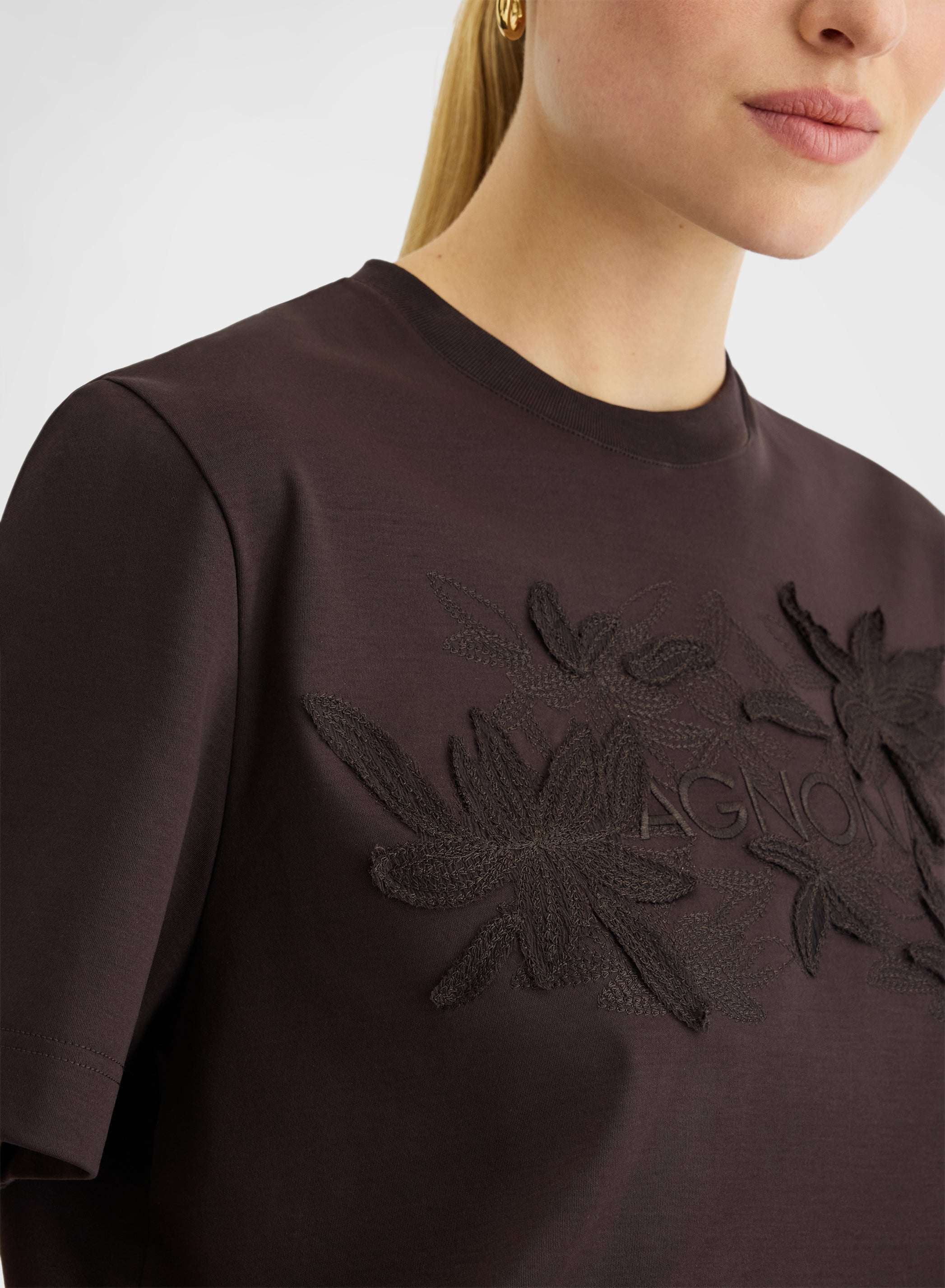 SILK TOUCH COTTON INTERLOCK TOP CHOCOLATE