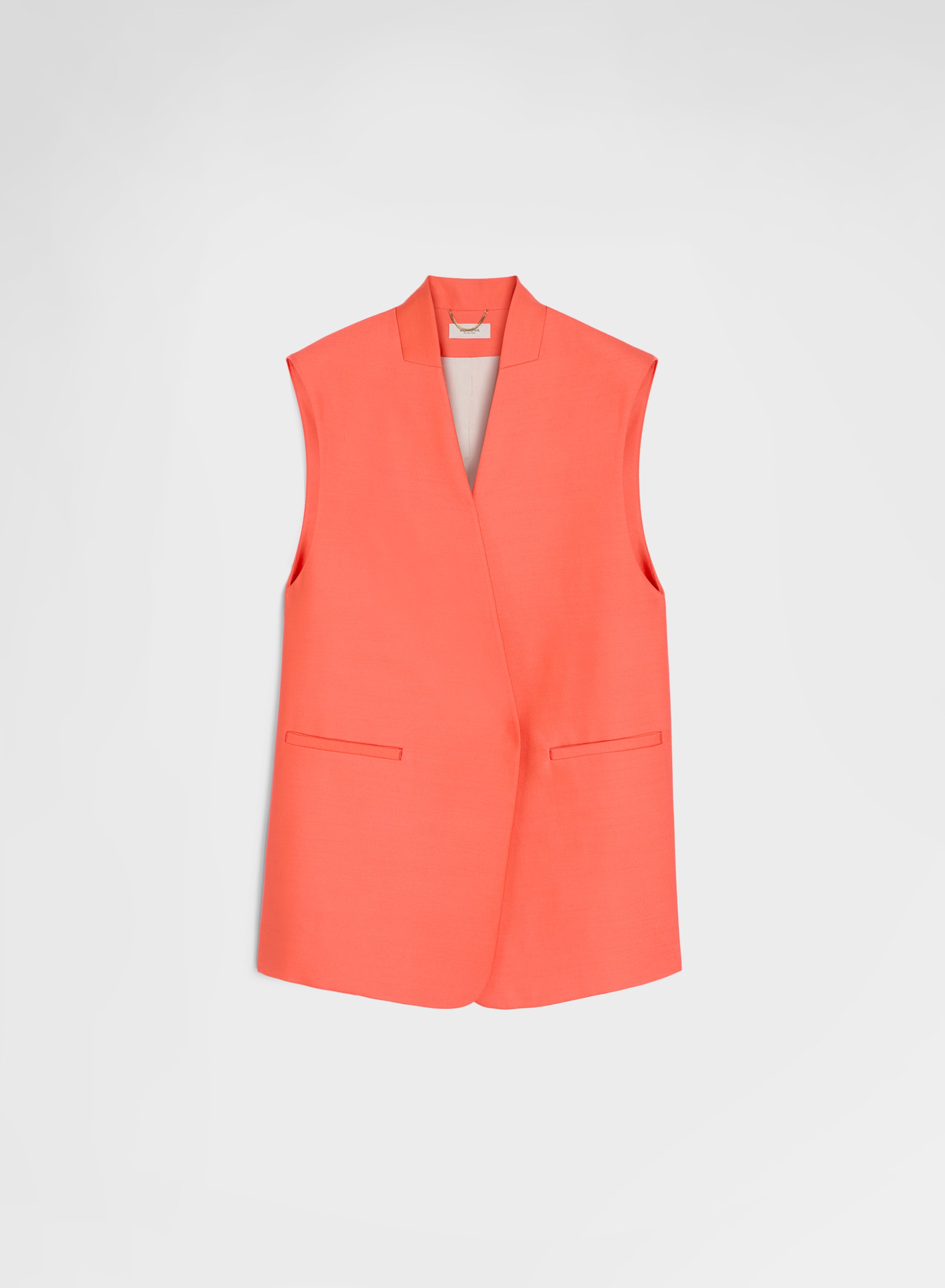 Wool Silk Vest Sunset Red | Agnona Italy