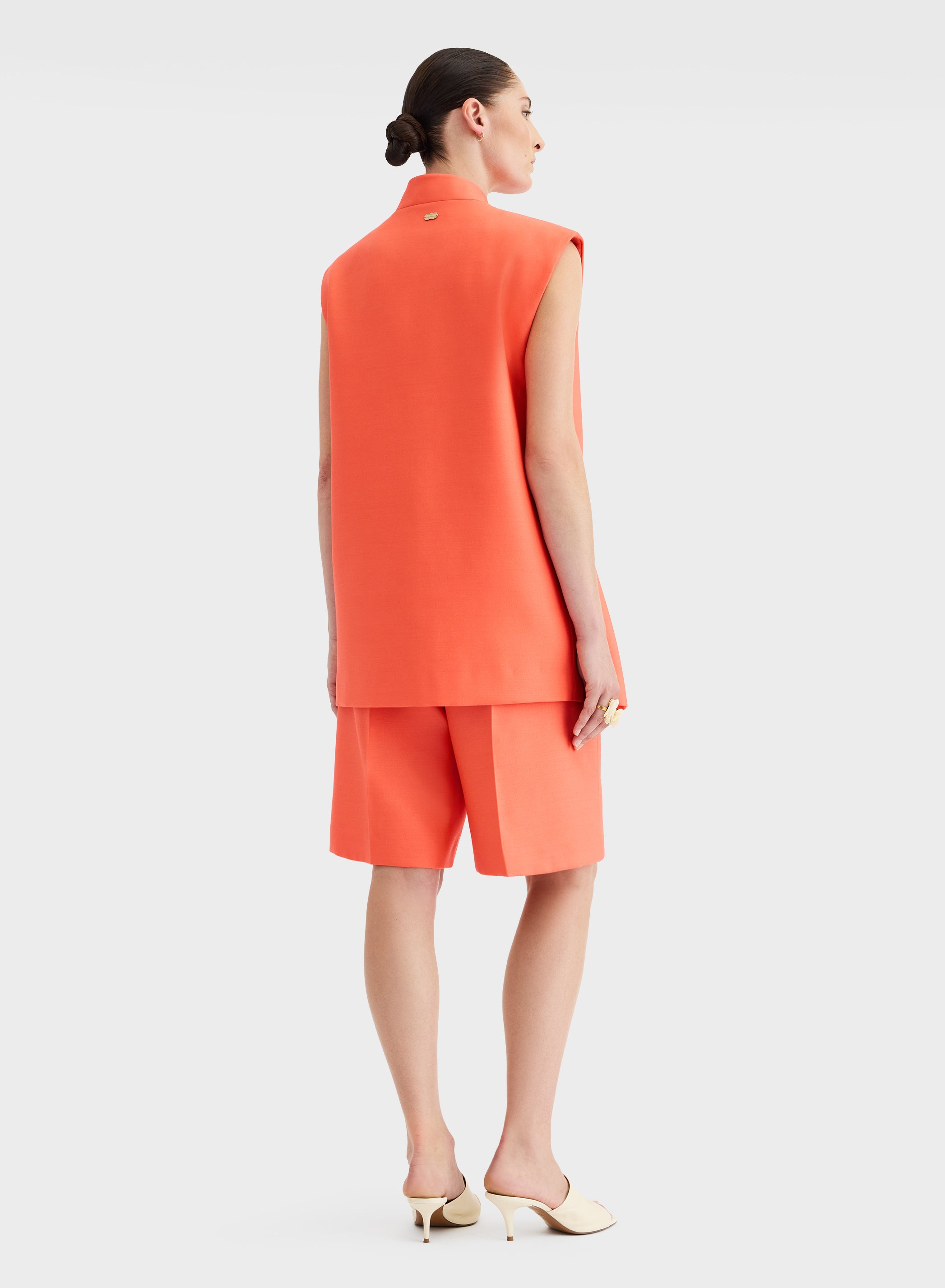 DOUBLE WOOL SILK GILET SUNSET