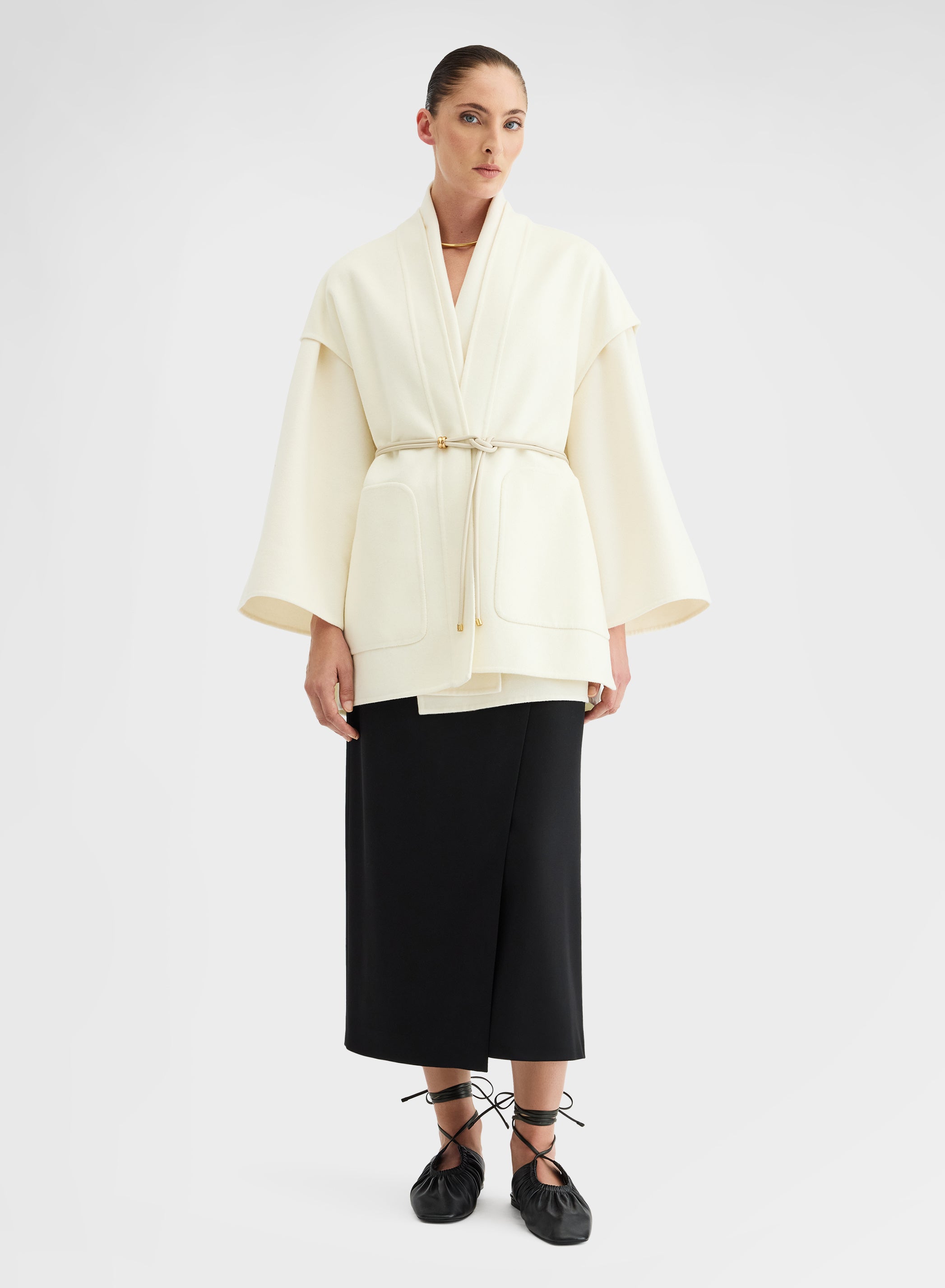 BLEND DOUBLE FACE GILET WHITE