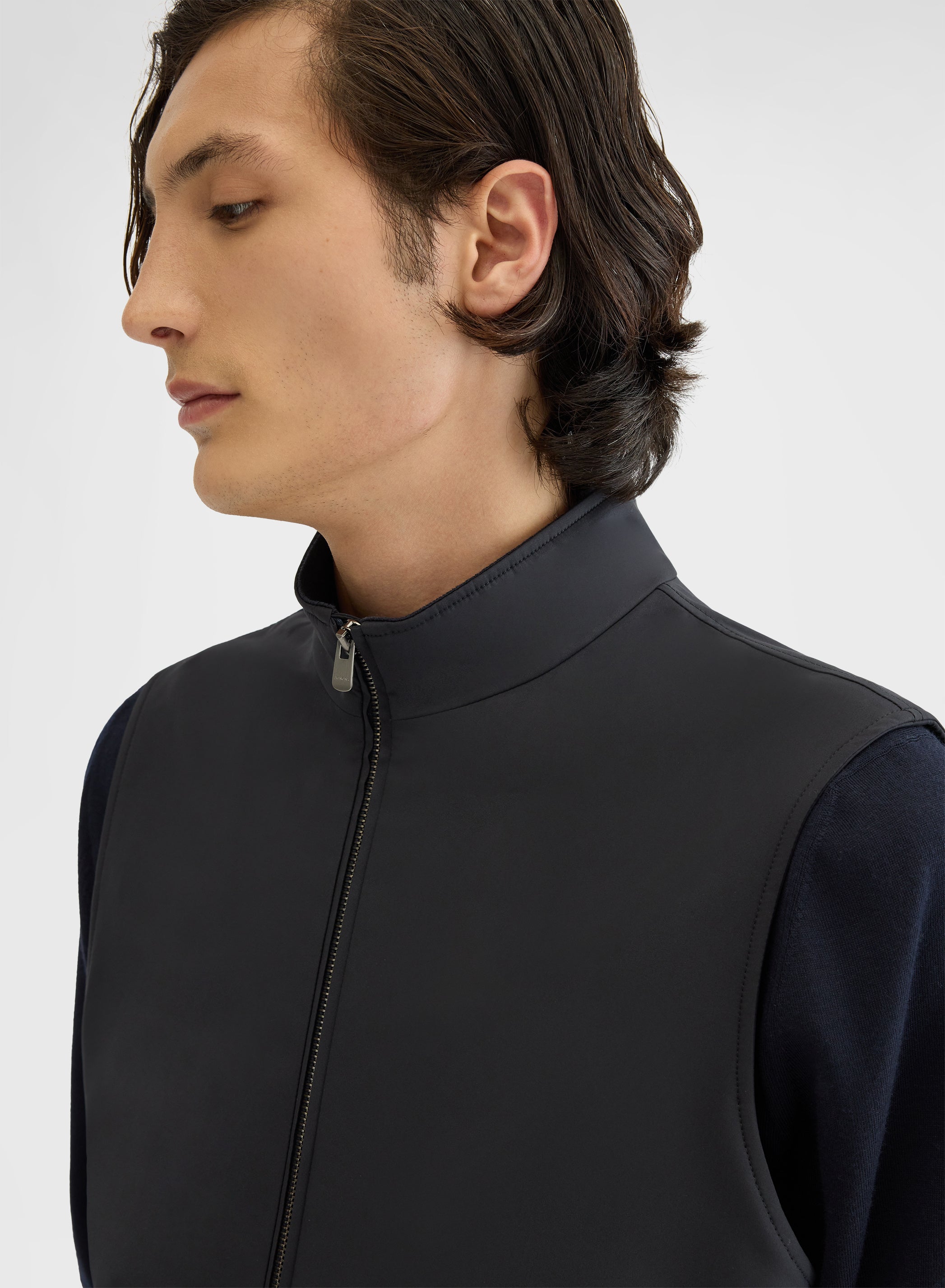 NYLON TECH TWILL GILET NAVY