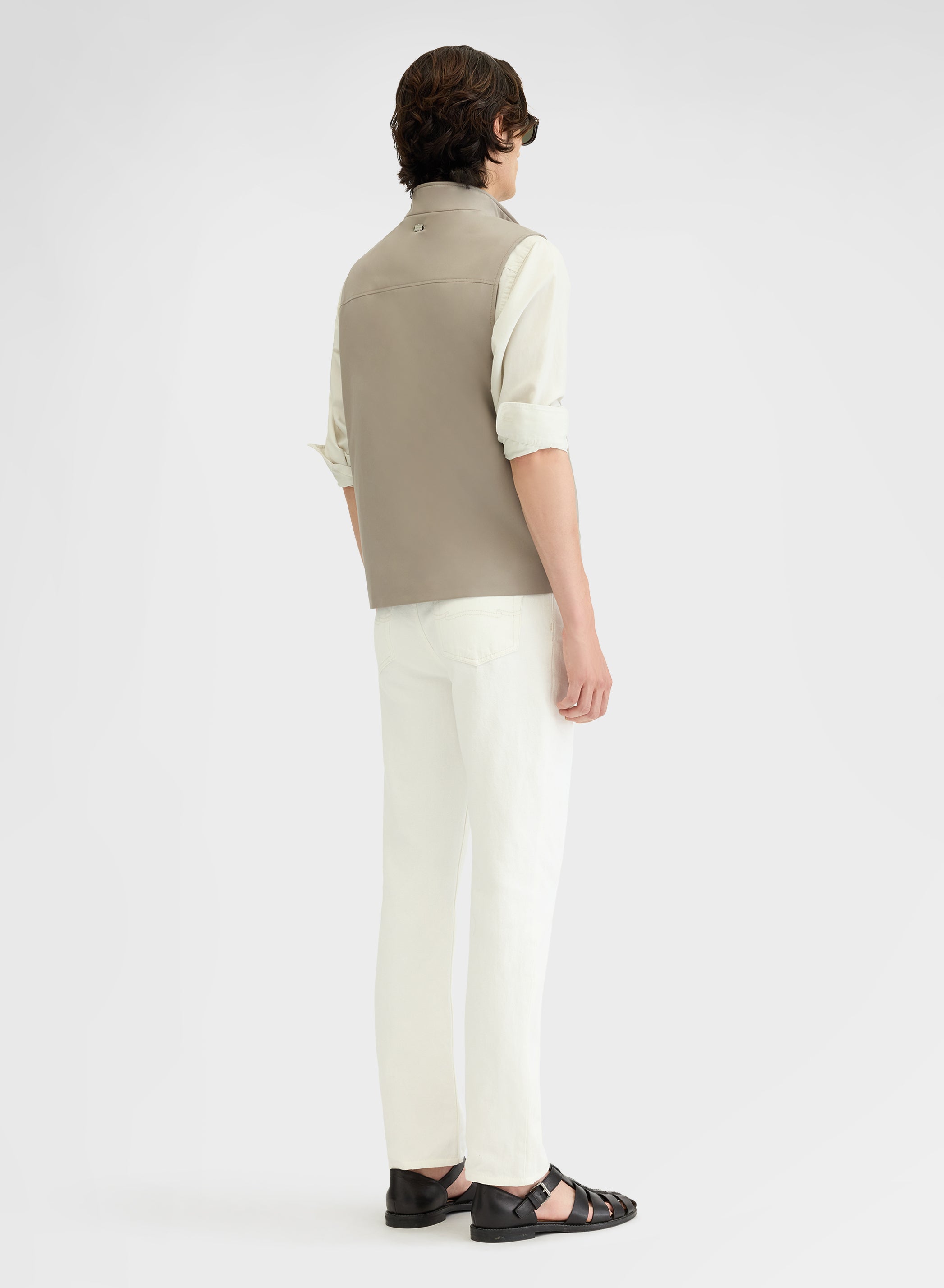 NYLON TECH TWILL GILET GREY