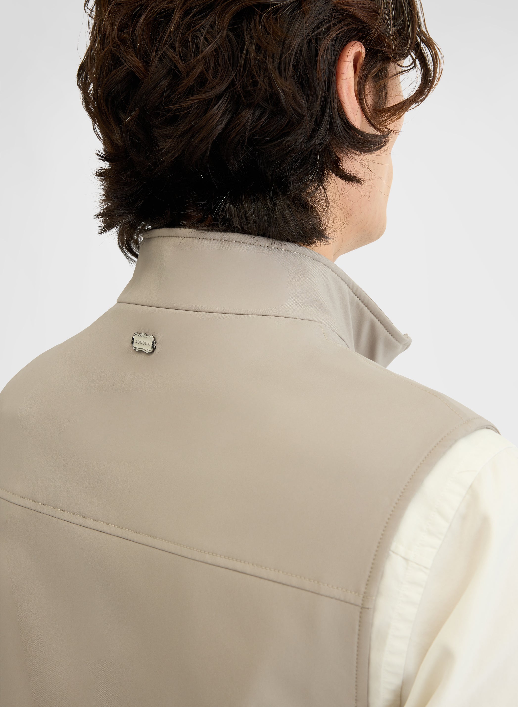 NYLON TECH TWILL GILET GREY