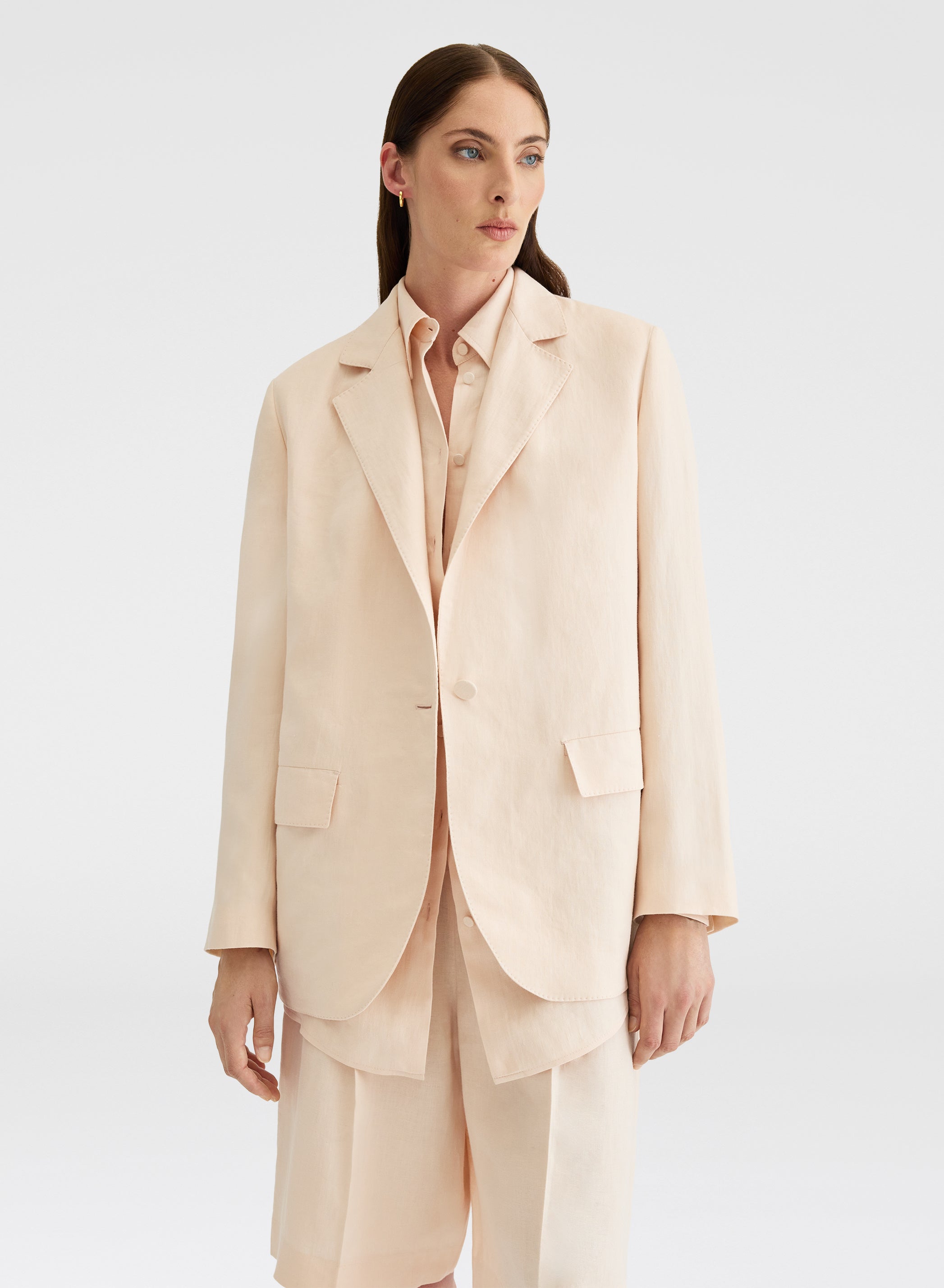 LIGHT LINEN JACKET PEACH