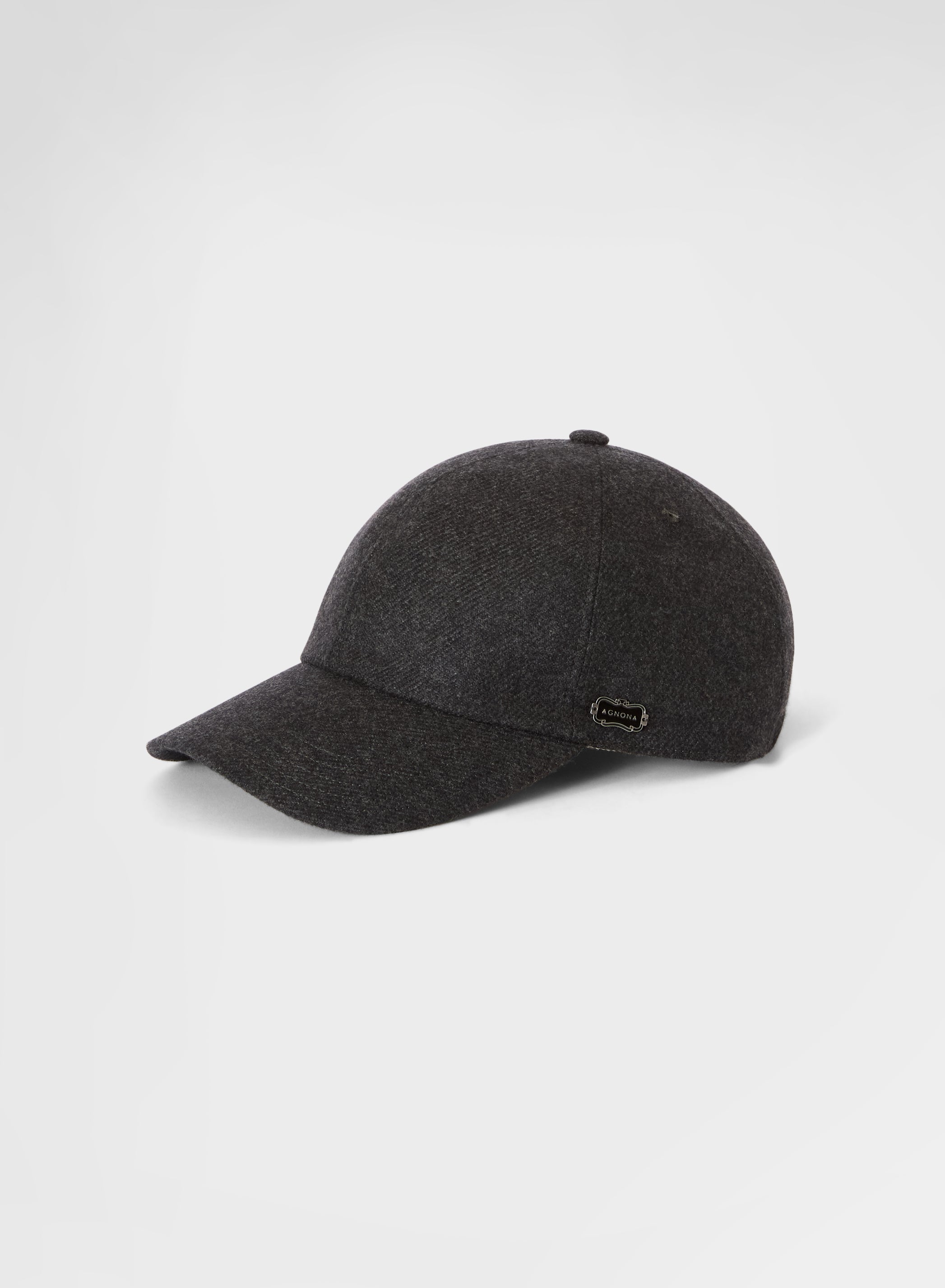 LIGHT CASHMERE MELANGE BASEBALL CAP CHARCOAL