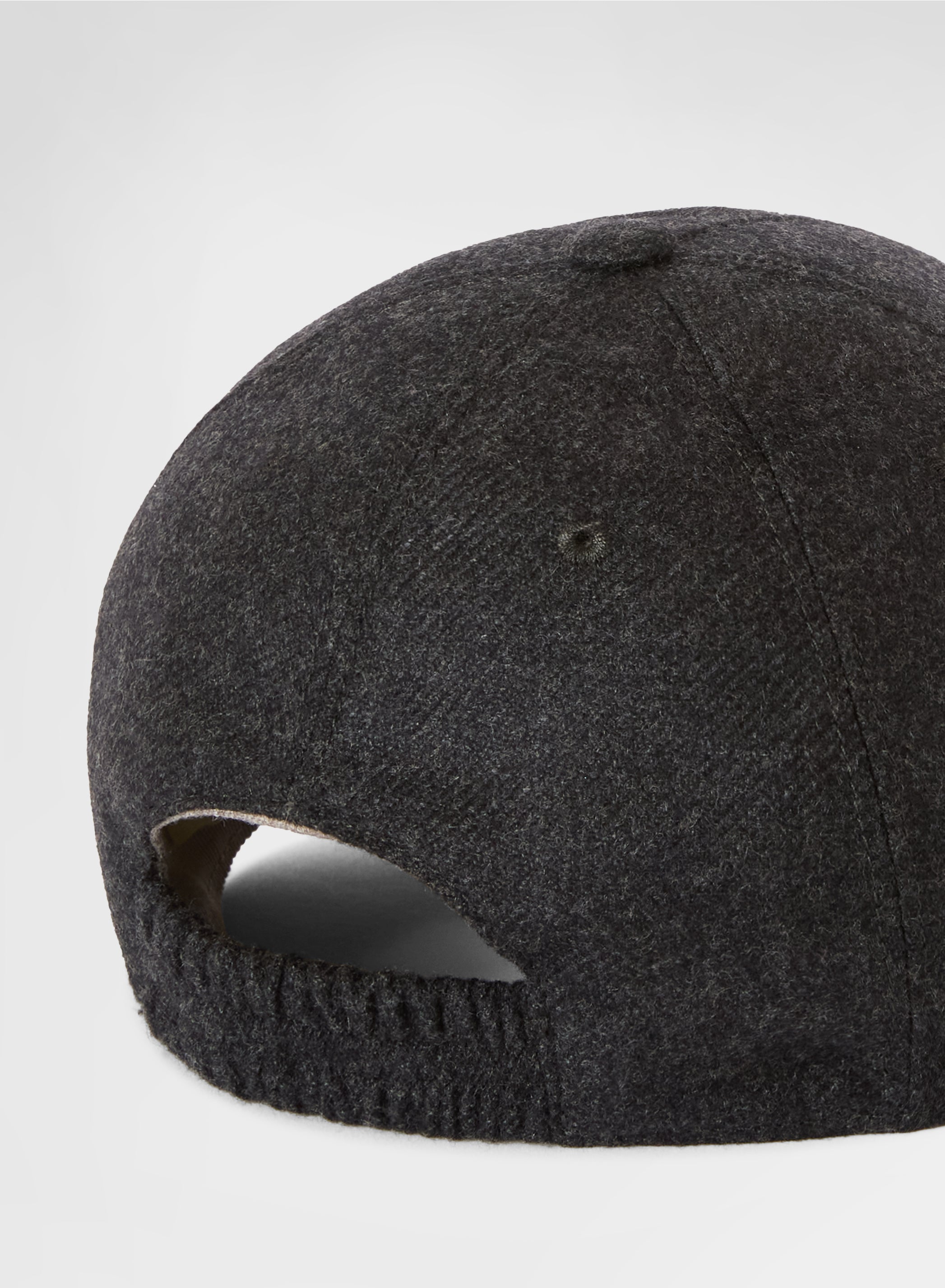 LIGHT CASHMERE MELANGE BASEBALL CAP CHARCOAL