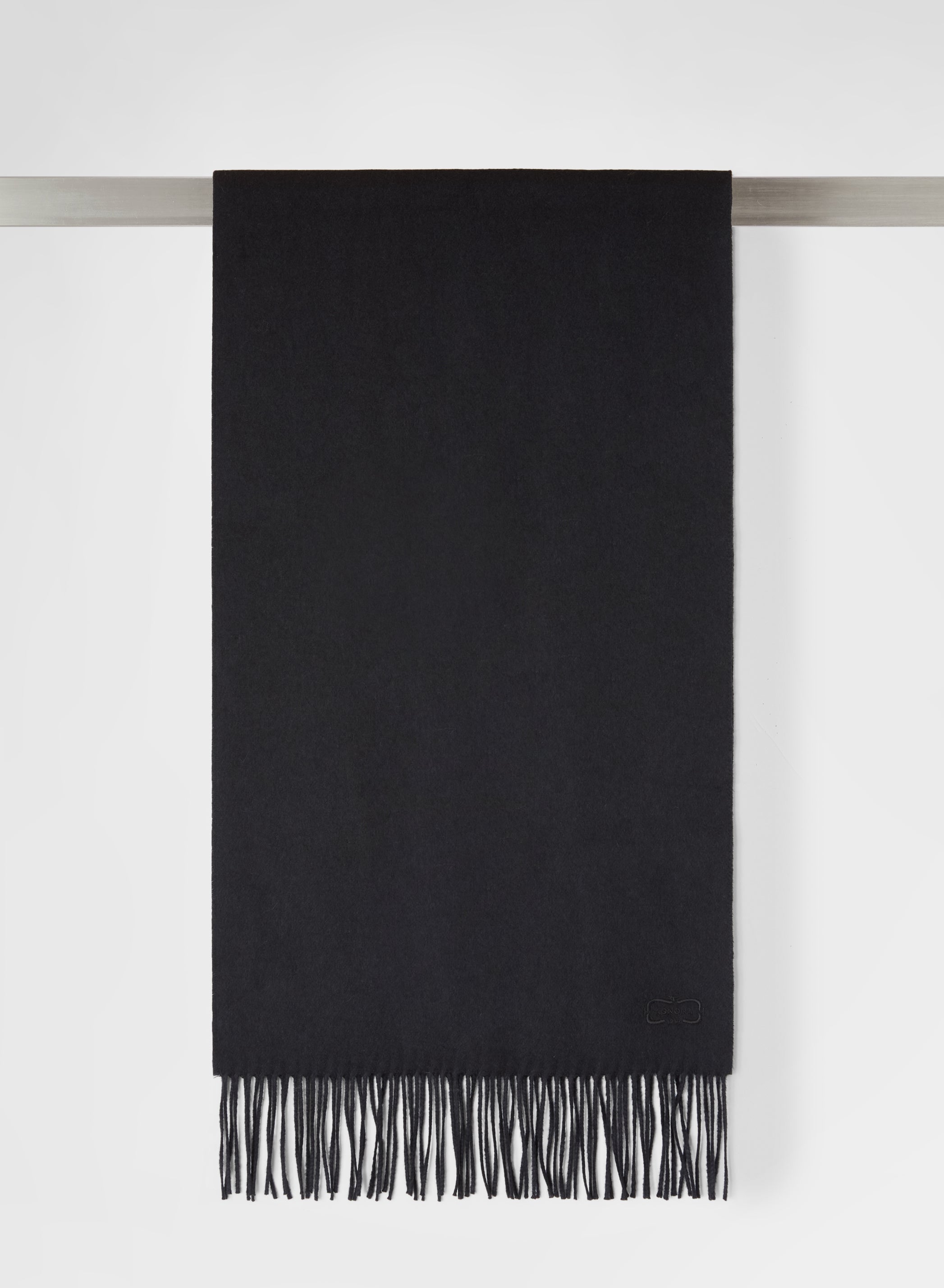 SILK CASHMERE SCARF BLACK