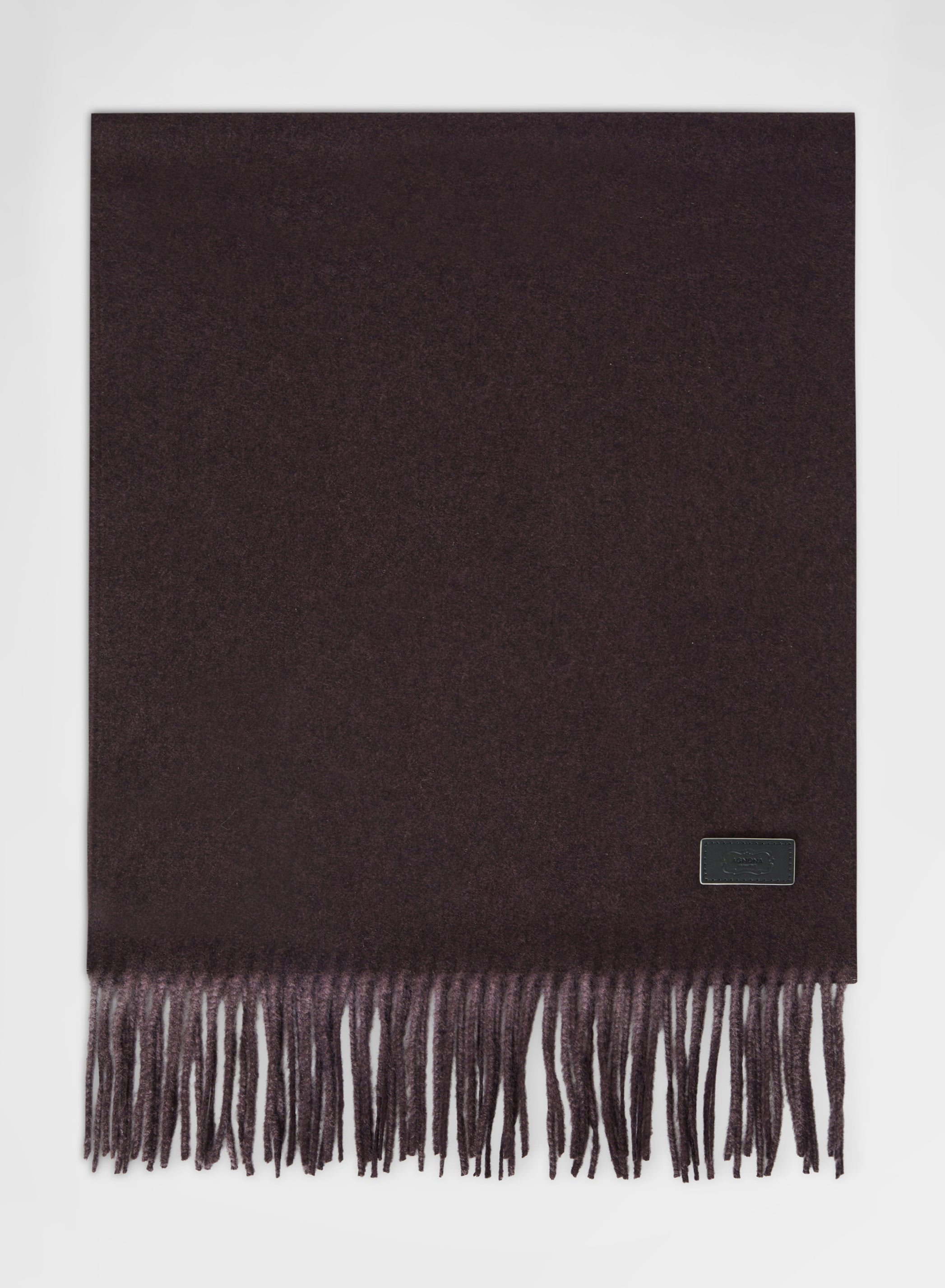 SILK CASHMERE FRINGED SCARF BURGUNDY