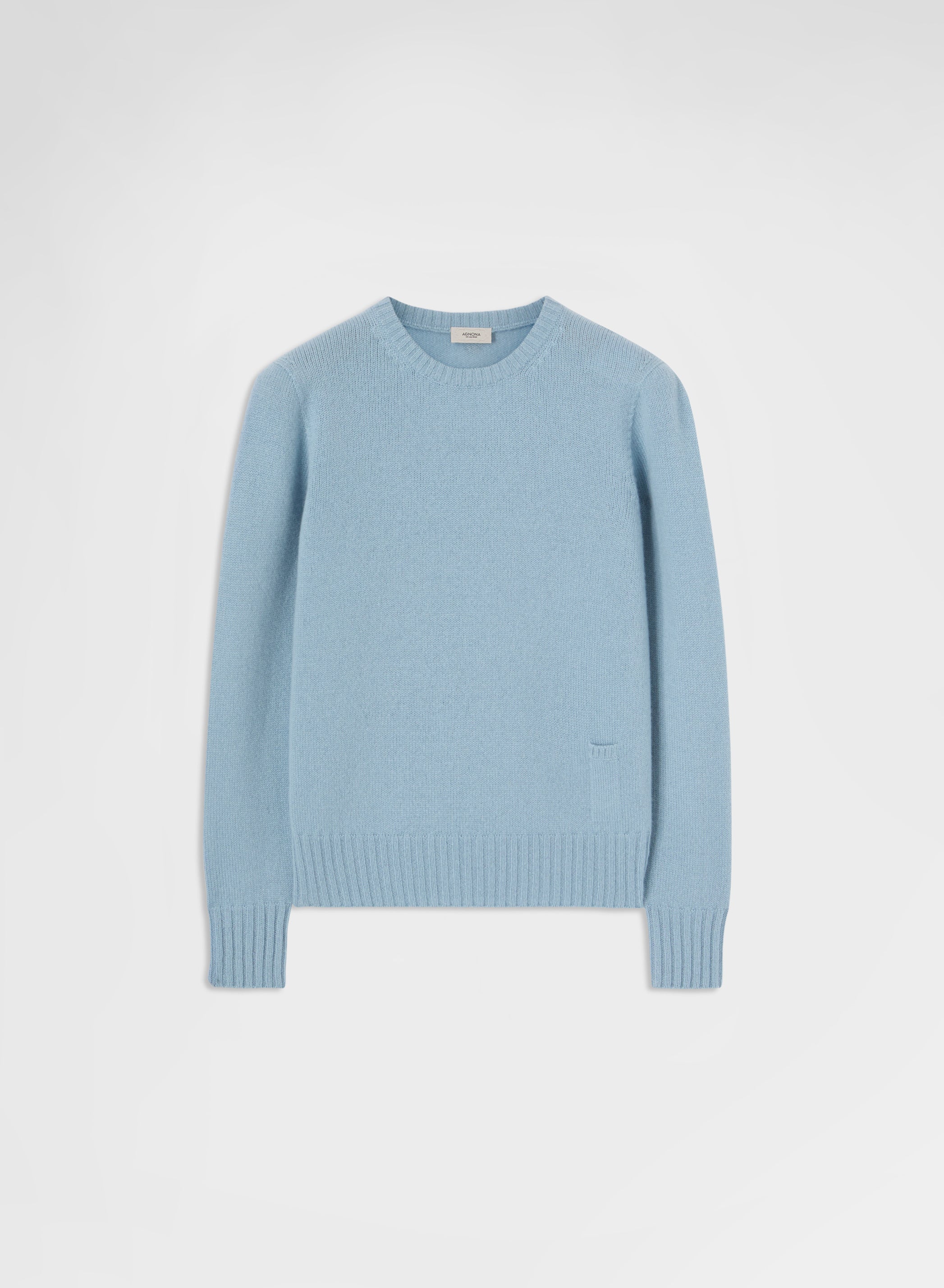 CASHMERE PLAIN KNIT LIPSTICK CREWNECK DARK POWDER