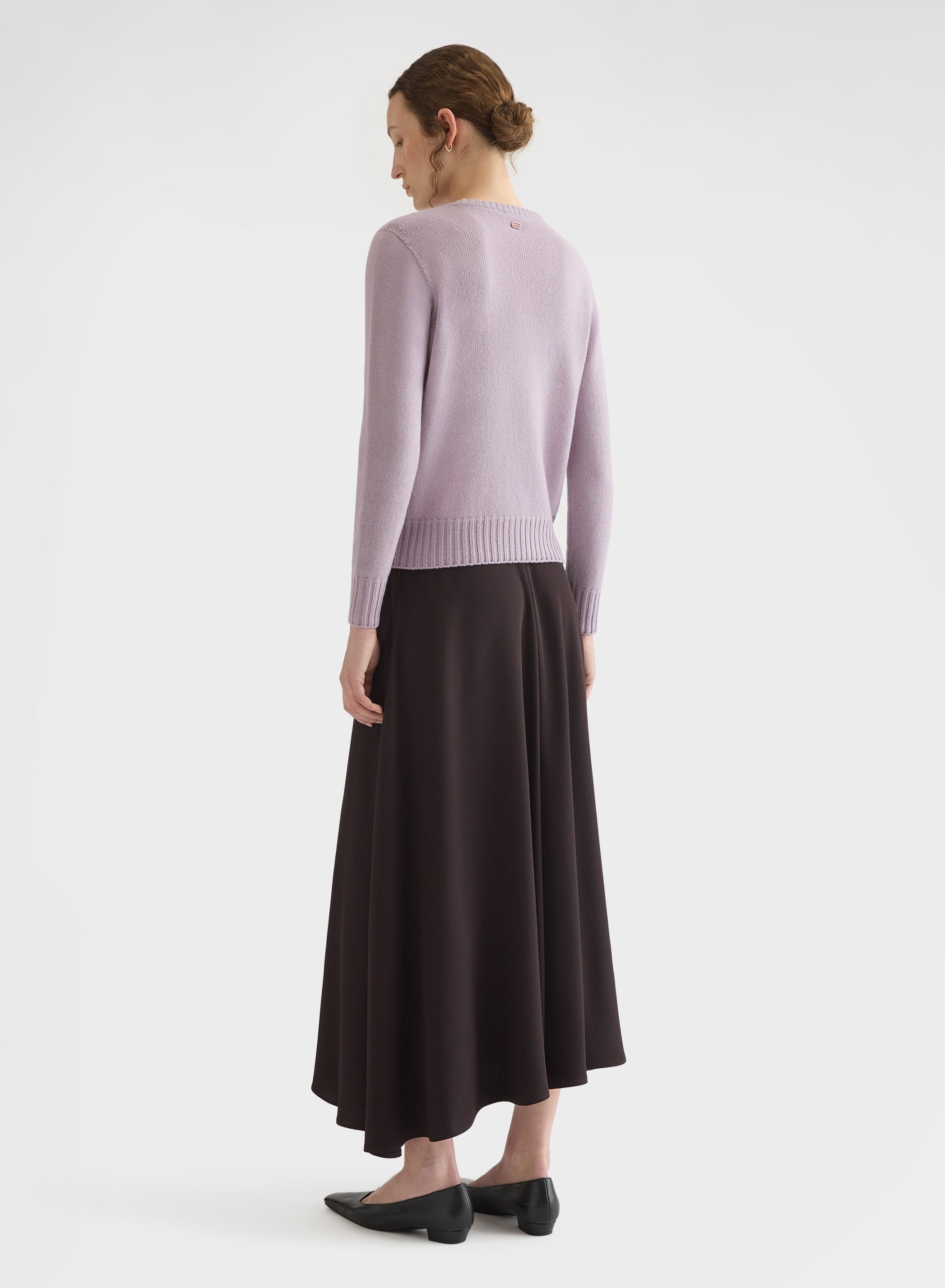 CASHMERE PLAIN KNIT LIPSTICK CREWNECK MAUVE