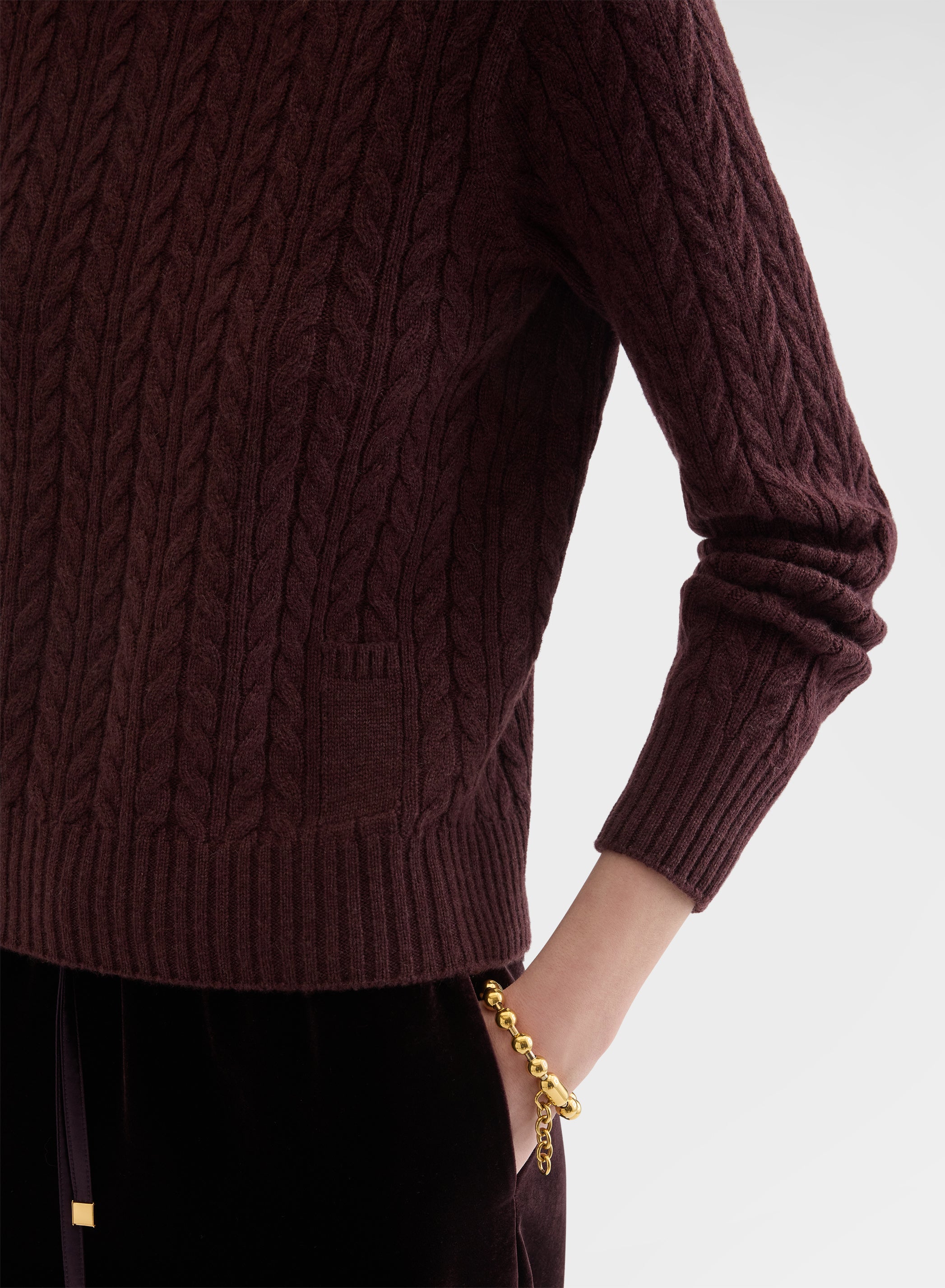 LIPSTICK CREWNECK CASHMERE BURGUNDY