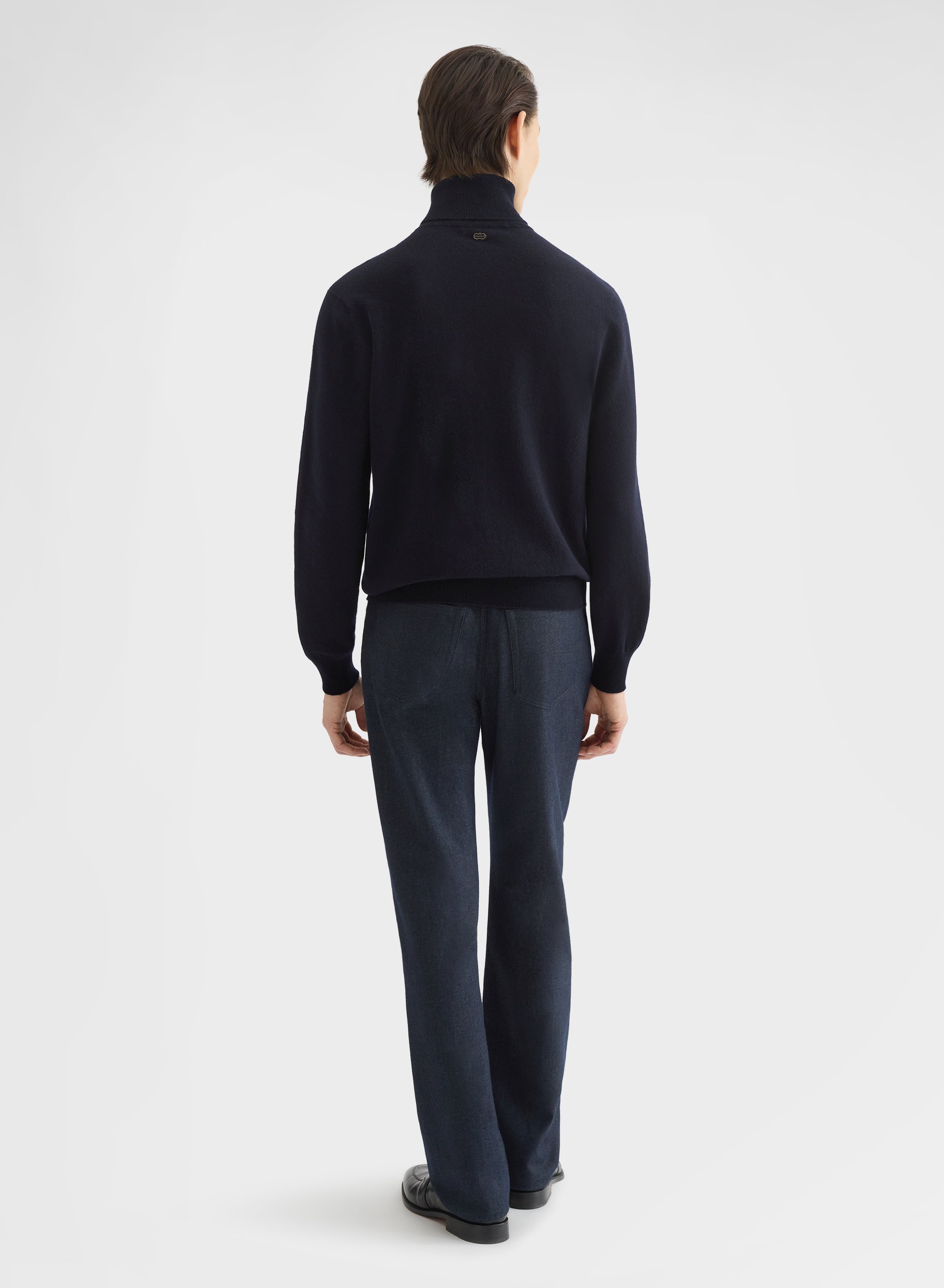CASHMERE PLAIN KNIT TURTLENECK NIGHT