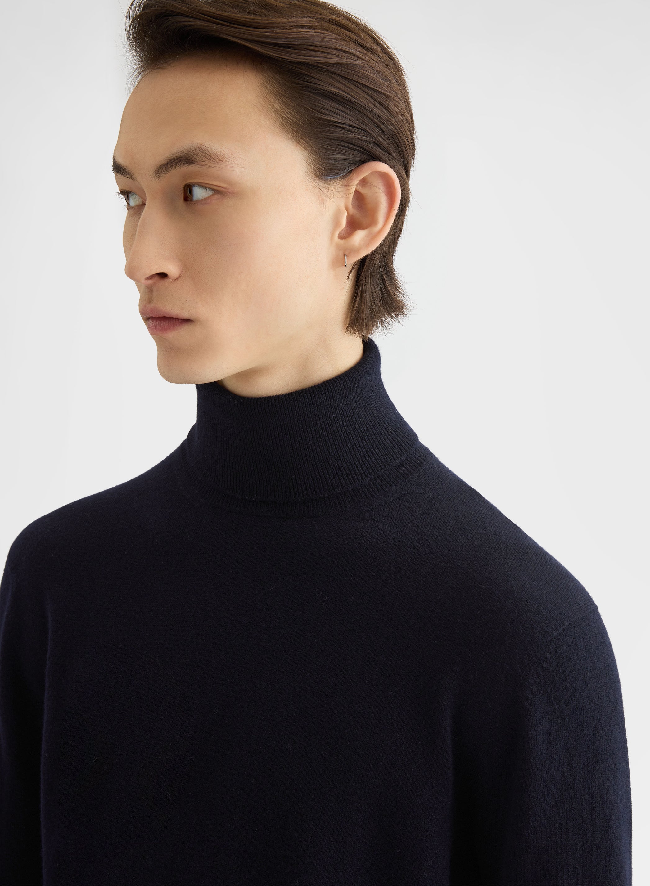CASHMERE PLAIN KNIT TURTLENECK NIGHT