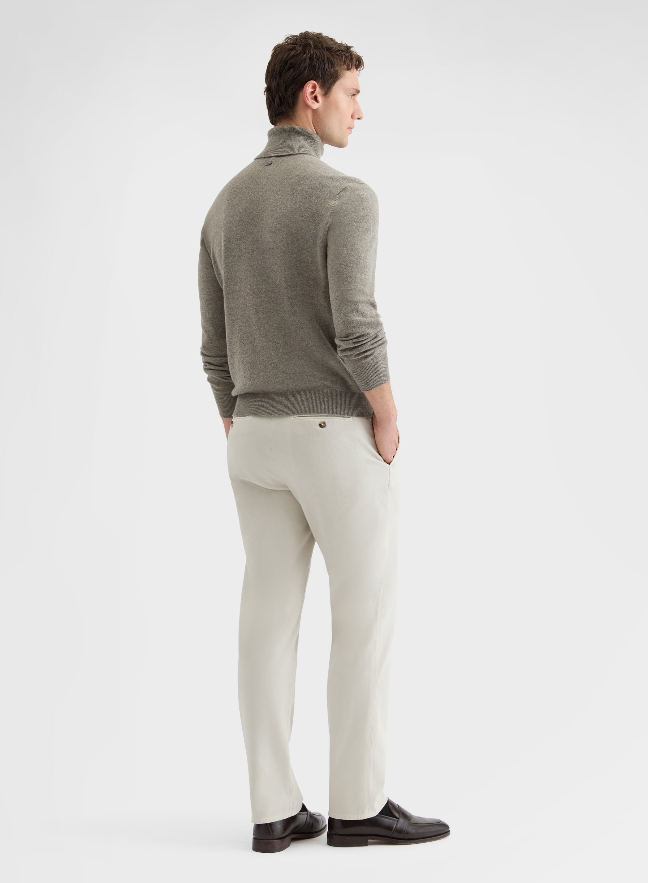CASHMERE PLAIN KNIT TURTLENECK SAND