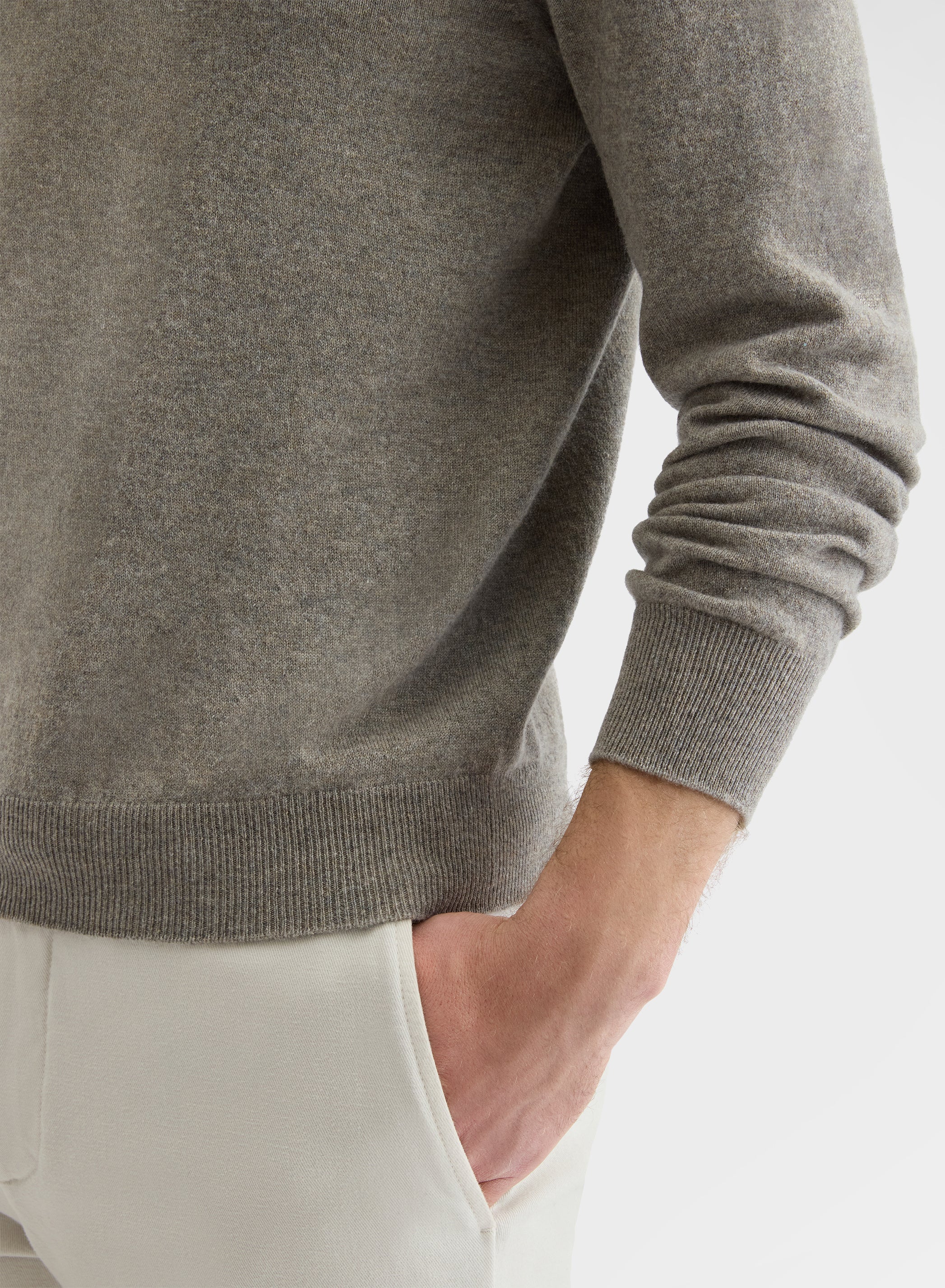 CASHMERE PLAIN KNIT TURTLENECK SAND