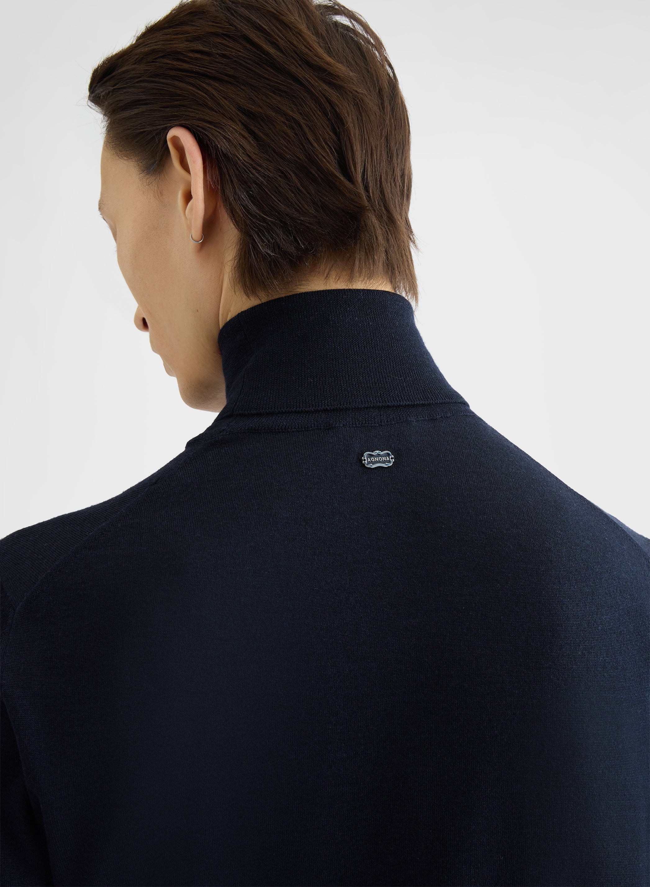 FINE WOOL SILK CASHMERE TURTLENECK NIGHT