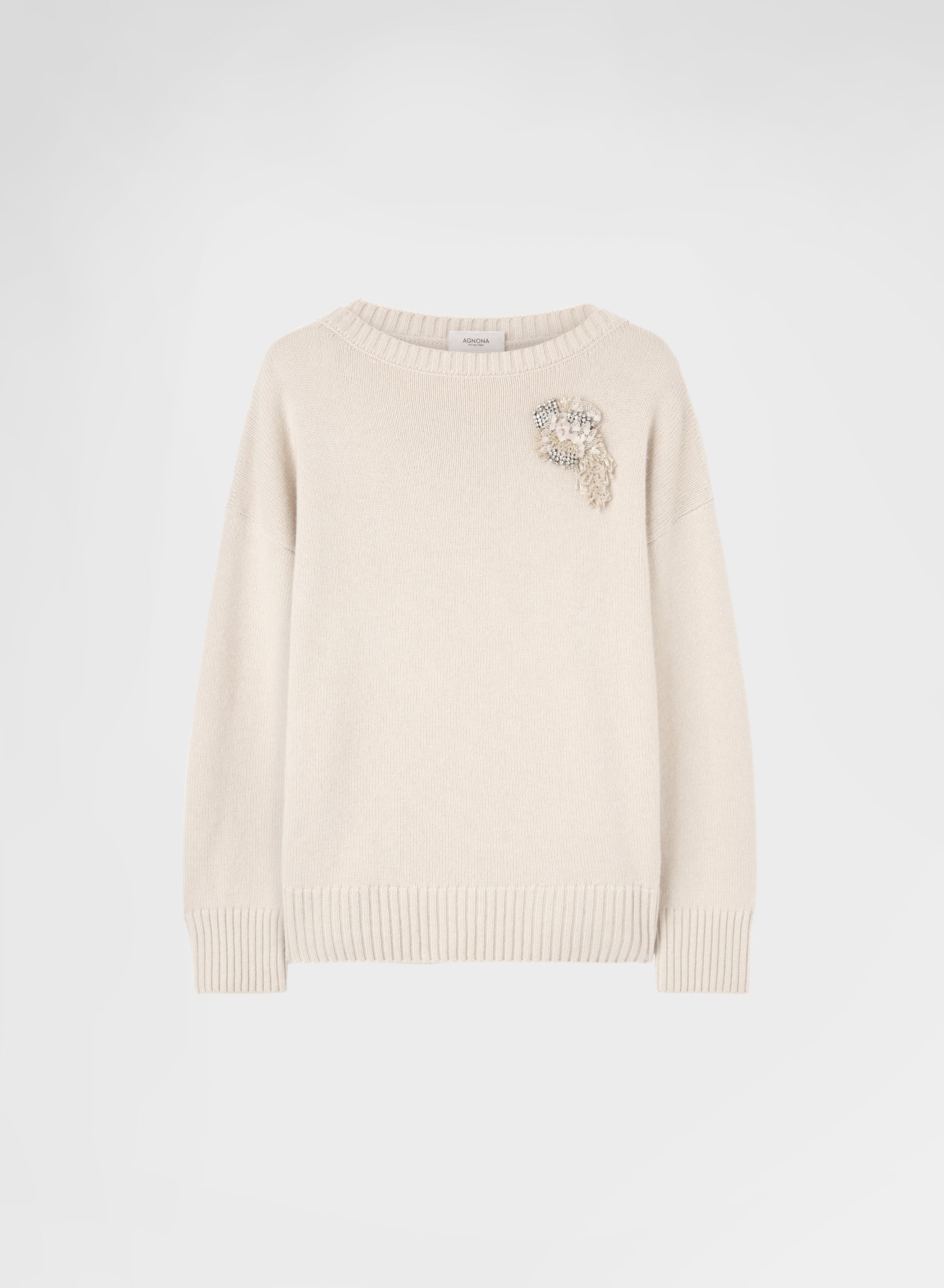 BOAT NECK SWEATER CASHMERE GREIGE
