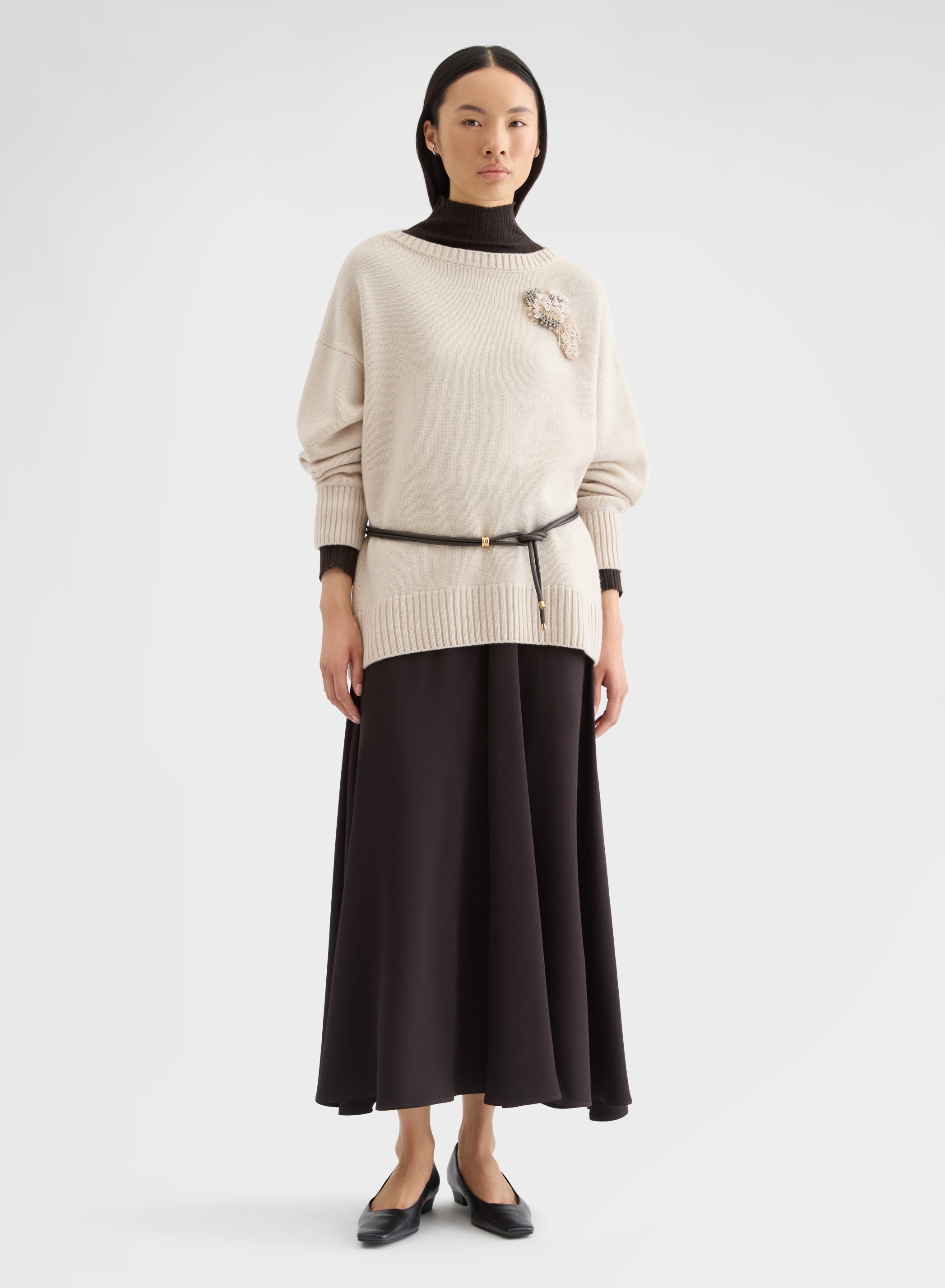 BOAT NECK SWEATER CASHMERE GREIGE