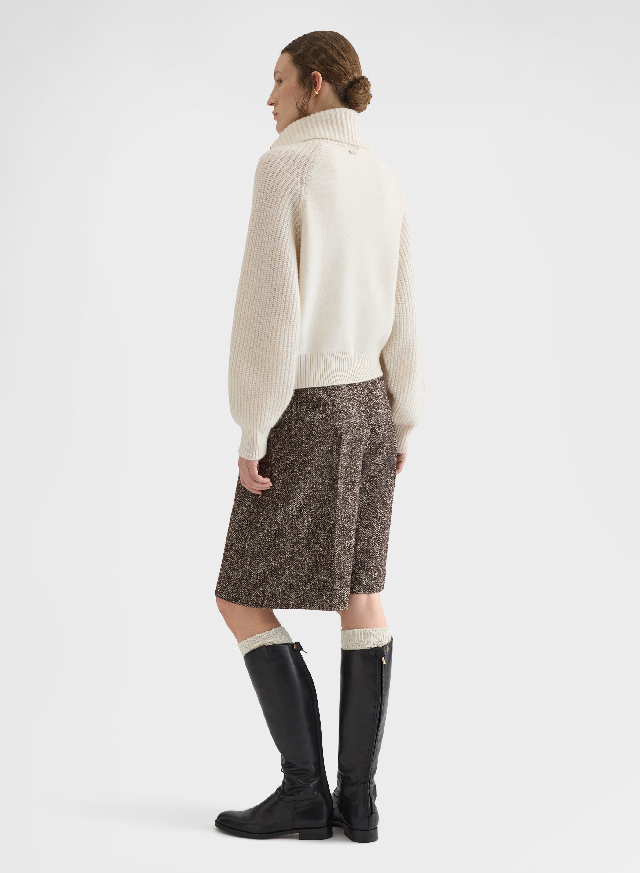 CASHMERE HIGH NECK SWEATER WHITE
