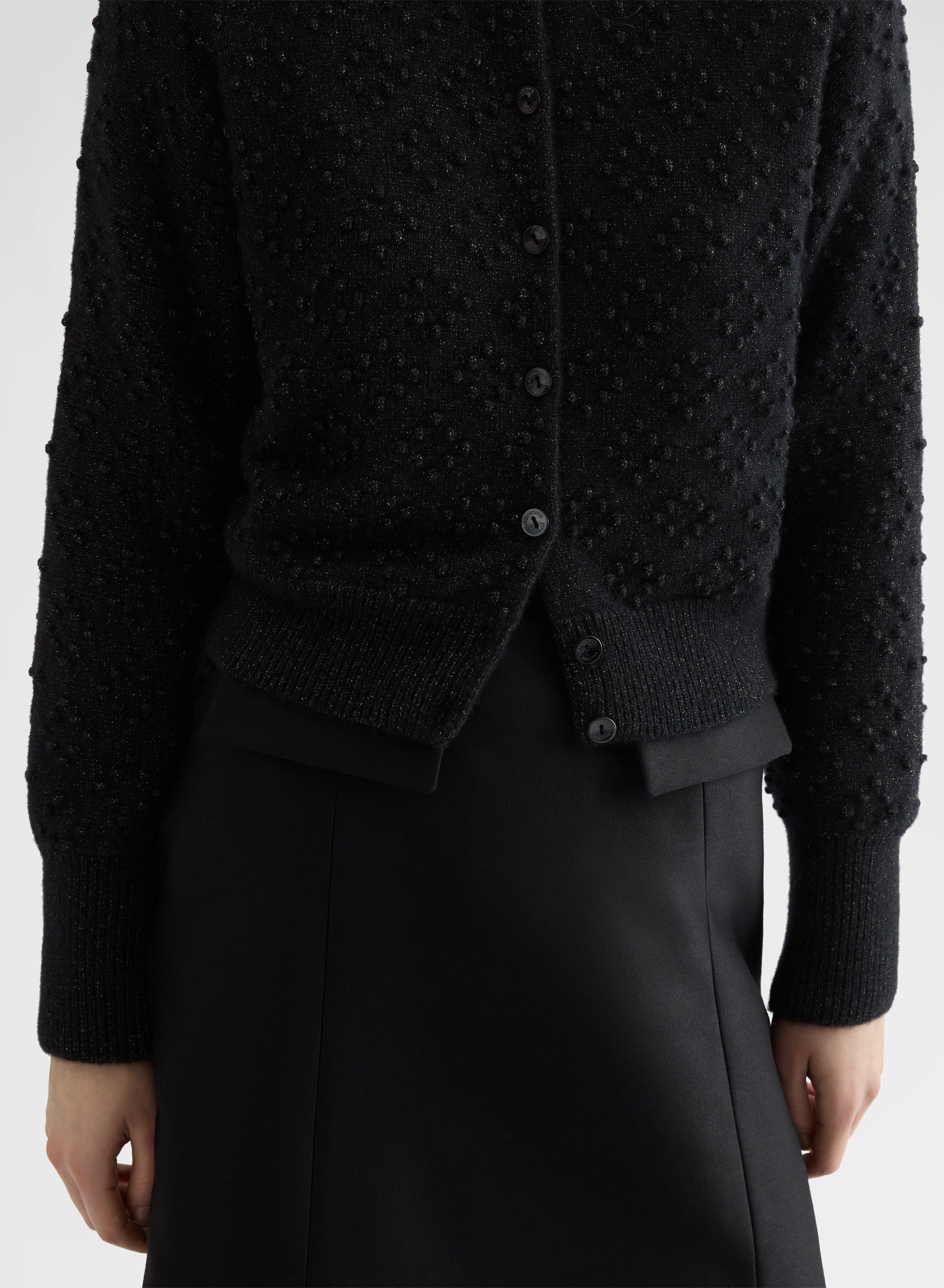 BRIGHT CASHMERE MULTI DOTS KIMONO CARDIGAN BLACK