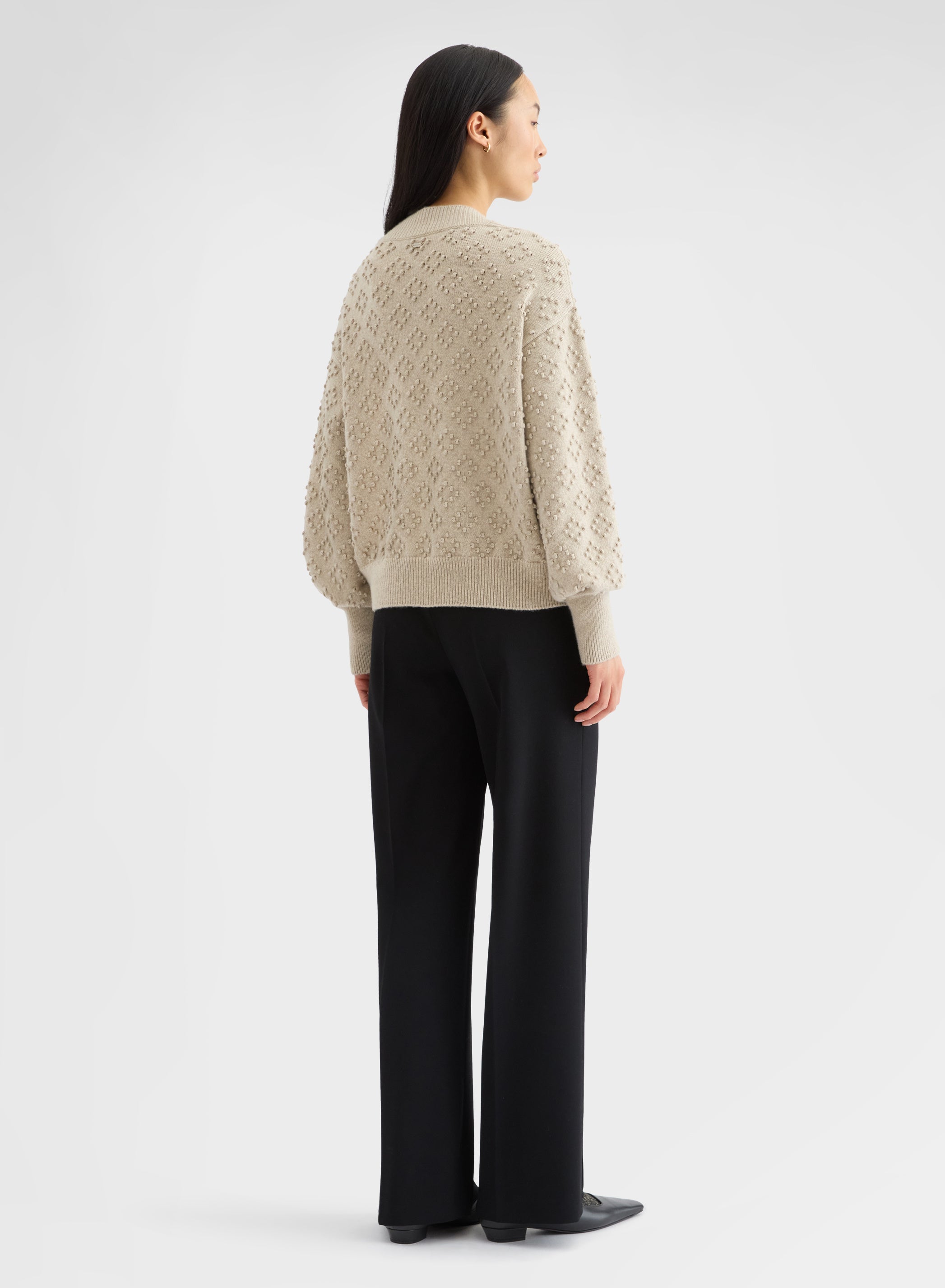 BRIGHT CASHMERE MULTI DOTS BOAT NECK SWEATER SNOW