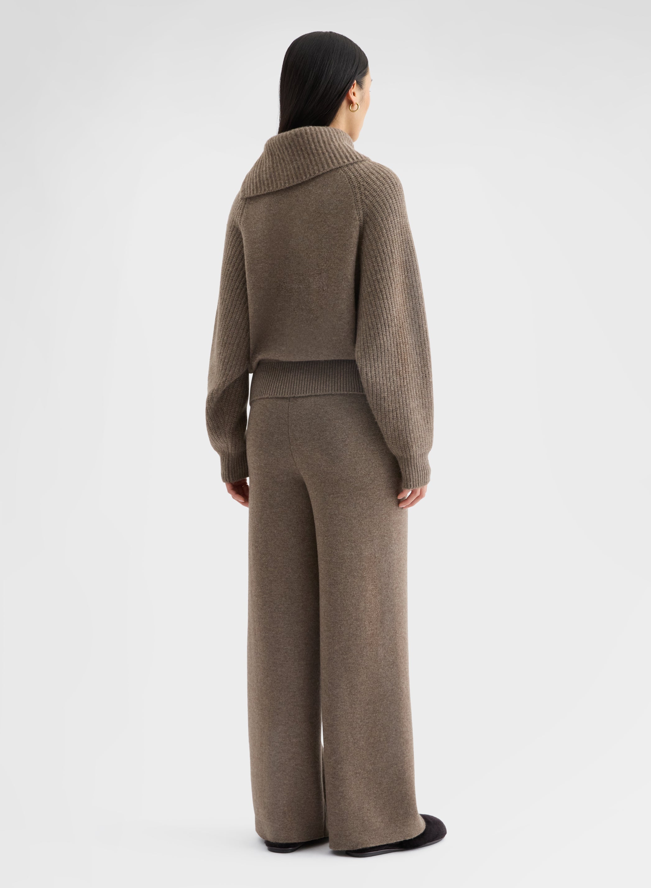 CASHMERE WOOL SILK JOGGERS MOCHA
