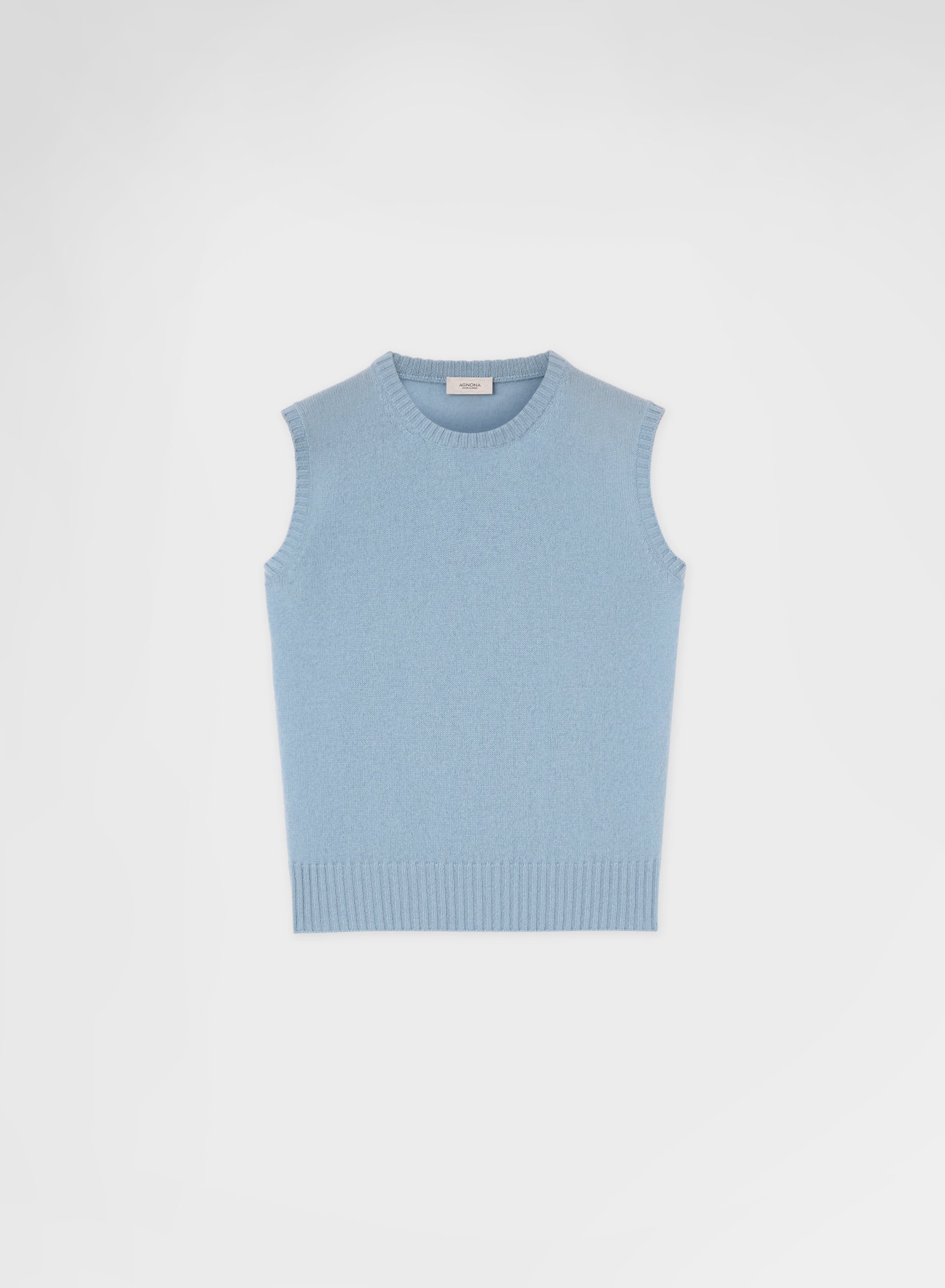 CASHMERE PLAIN KNIT LIPSTICK CREWNECK TOP DARK POWDER