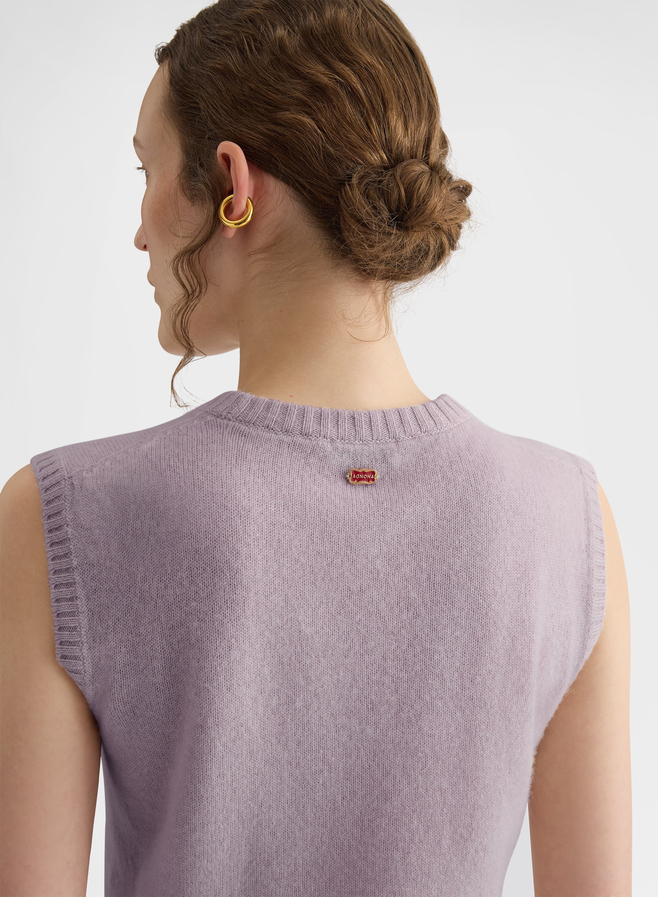 LIPSTICK CREWNECK TOP CASHMERE MAUVE