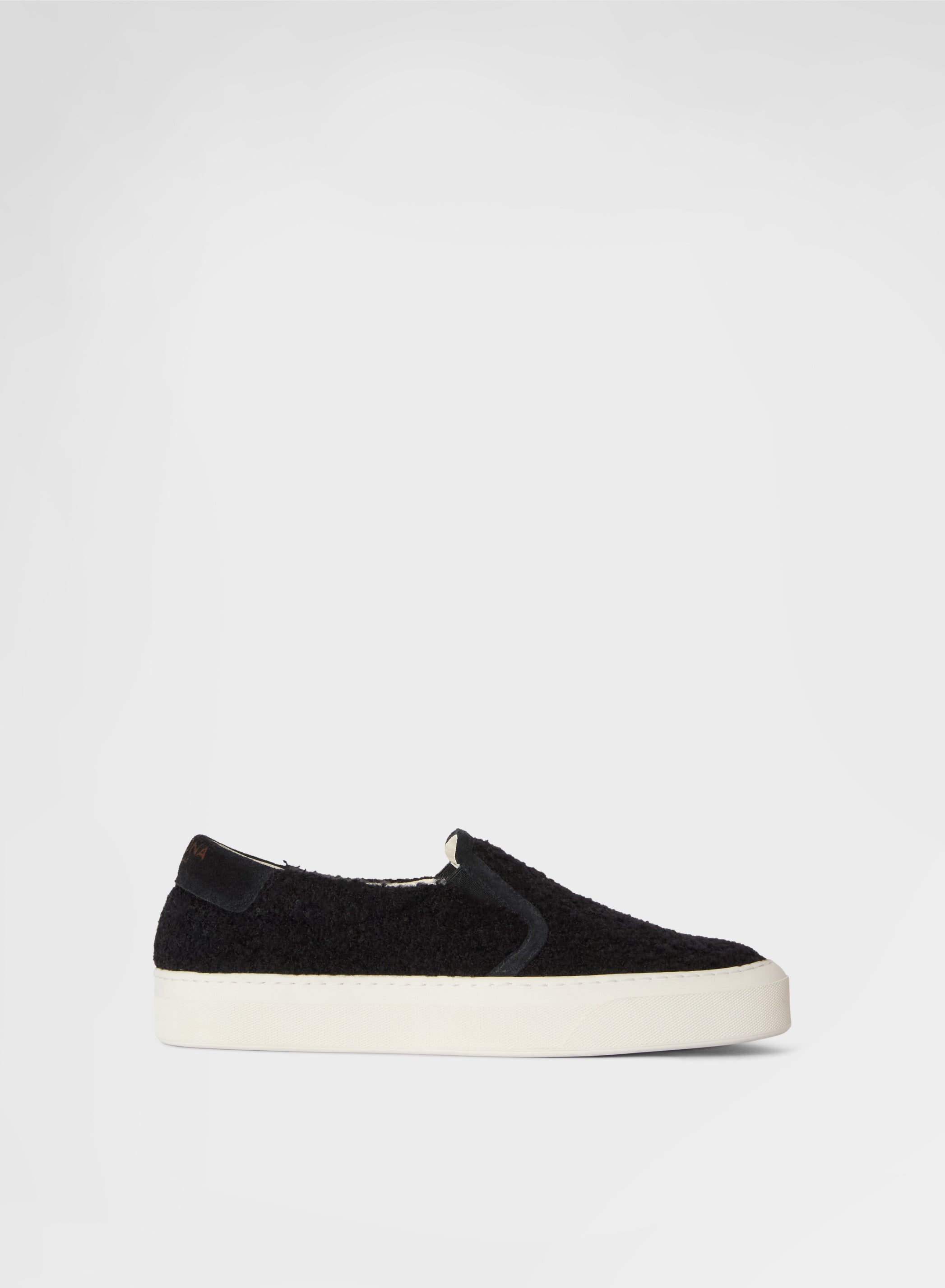 SHIMMERING BOUCLE SLIP ON BLACK