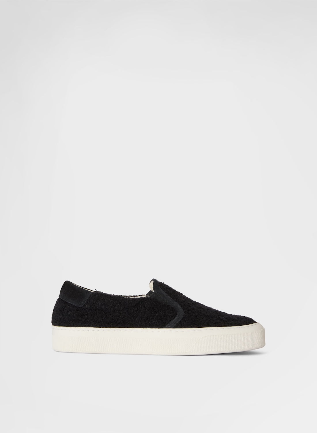 SHIMMERING BOUCLE SLIP ON BLACK
