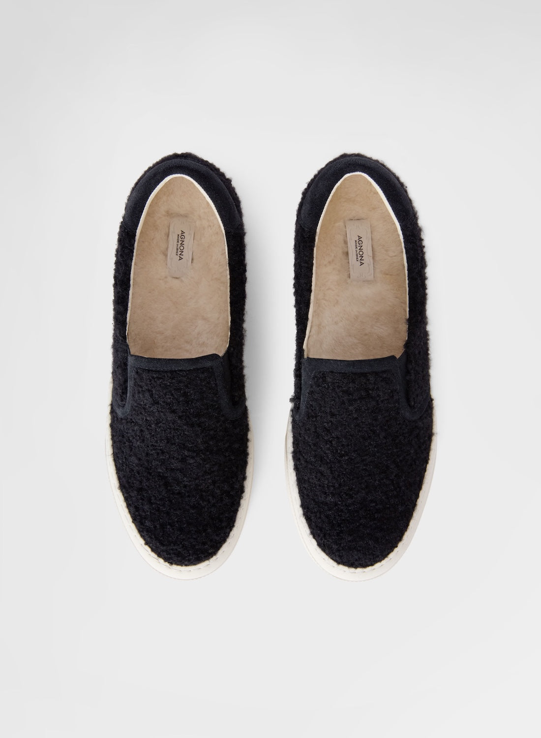 SHIMMERING BOUCLE SLIP ON BLACK