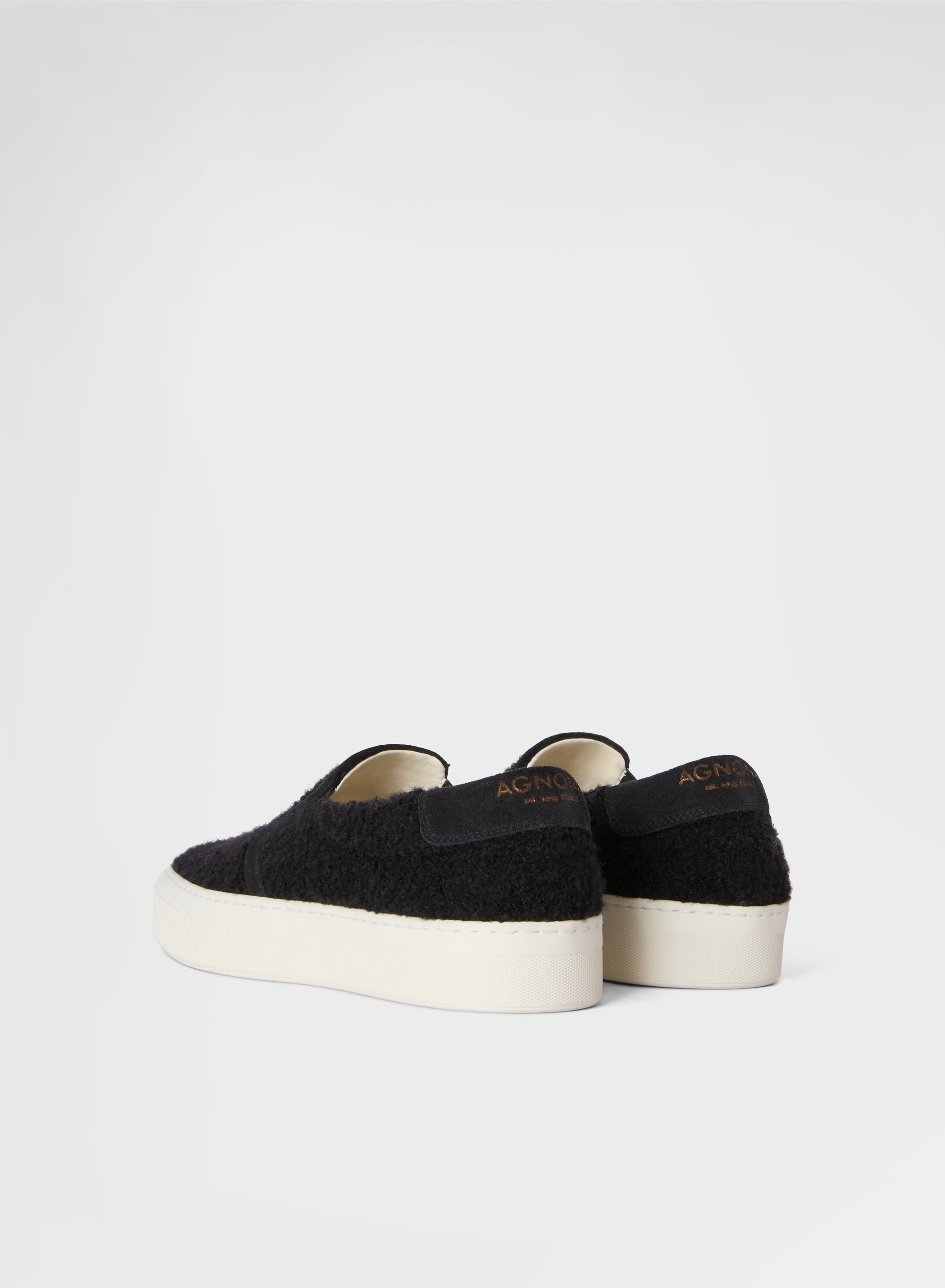 SHIMMERING BOUCLE SLIP ON BLACK
