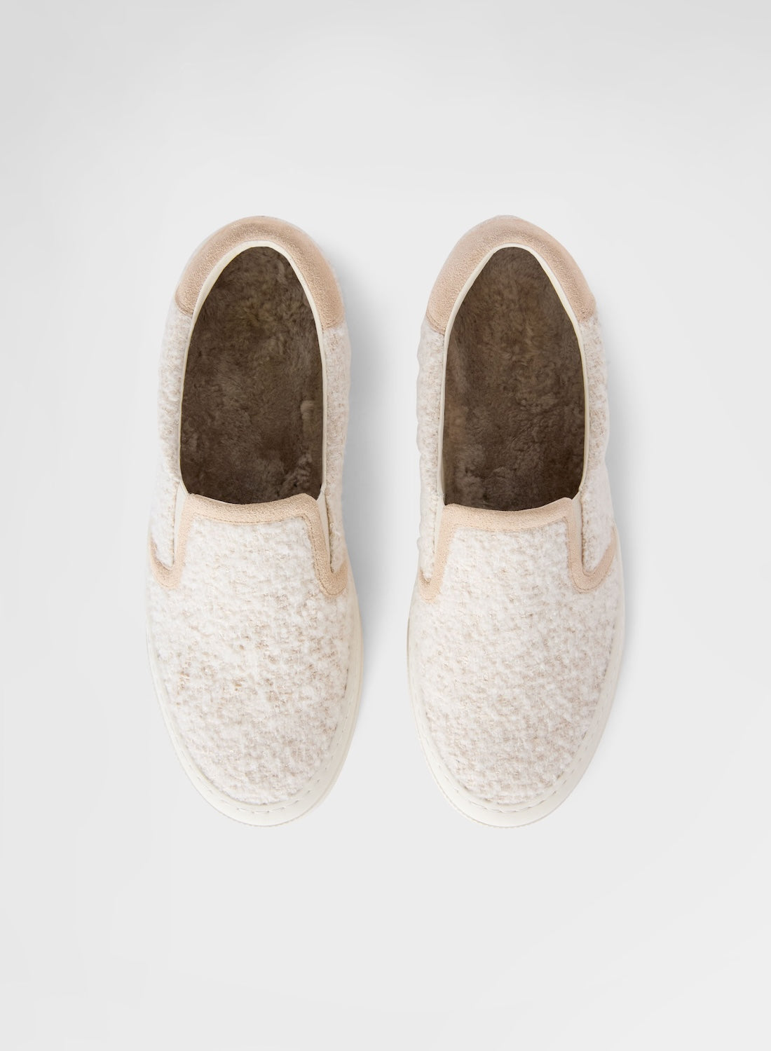 SHIMMERING BOUCLE SLIP ON SNOW