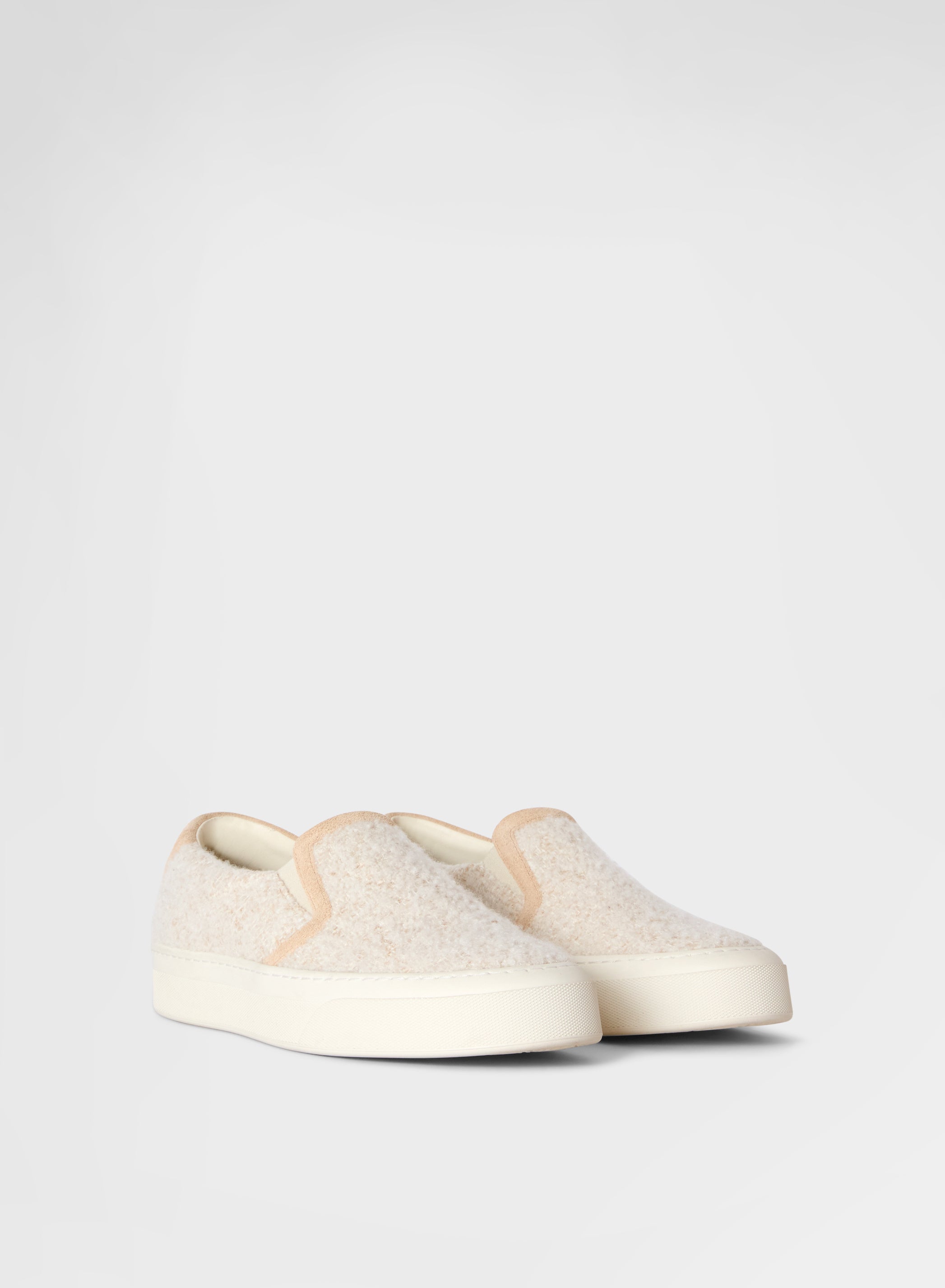 SHIMMERING BOUCLE SLIP ON SNOW