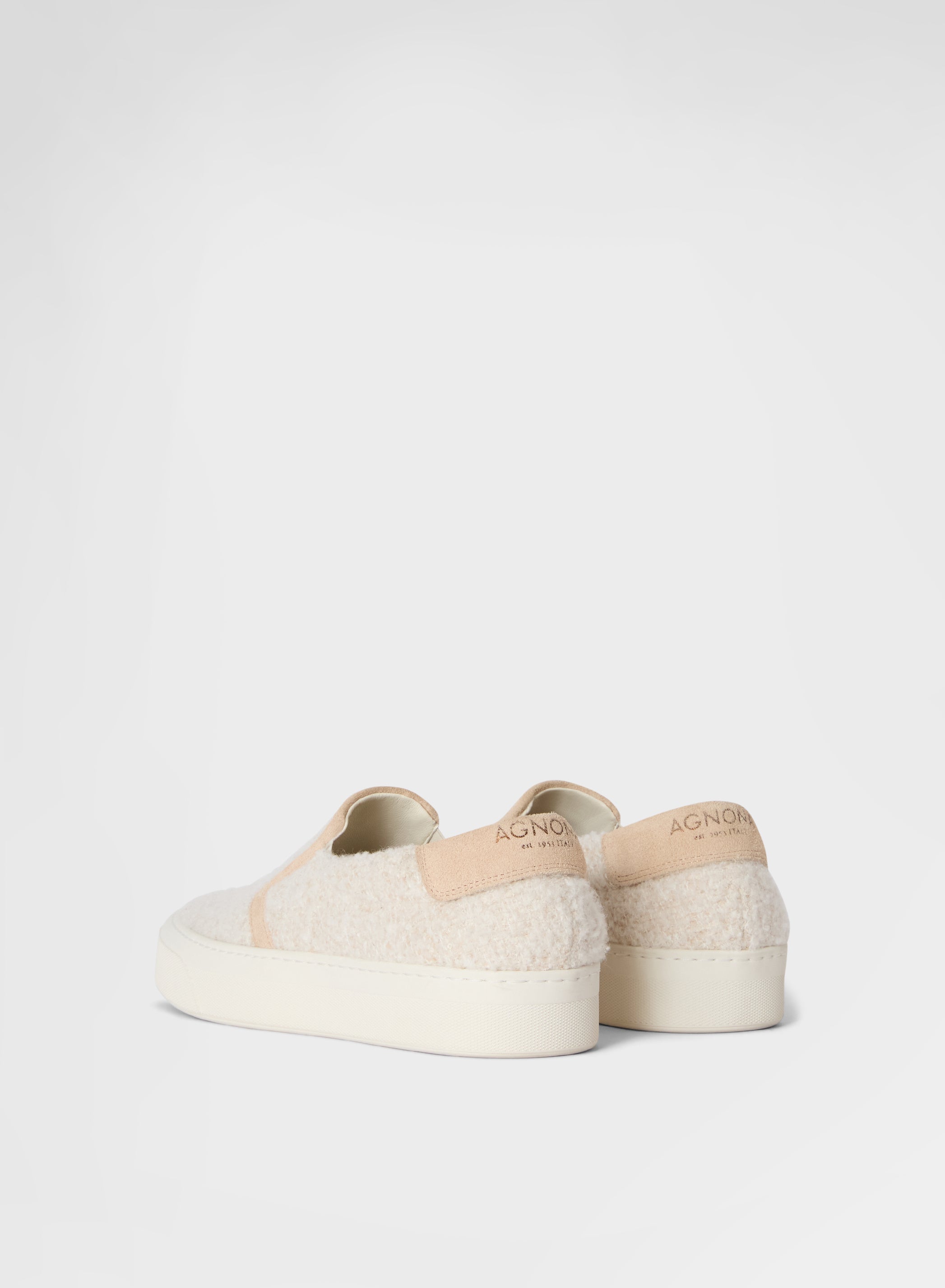 SHIMMERING BOUCLE SLIP ON SNOW