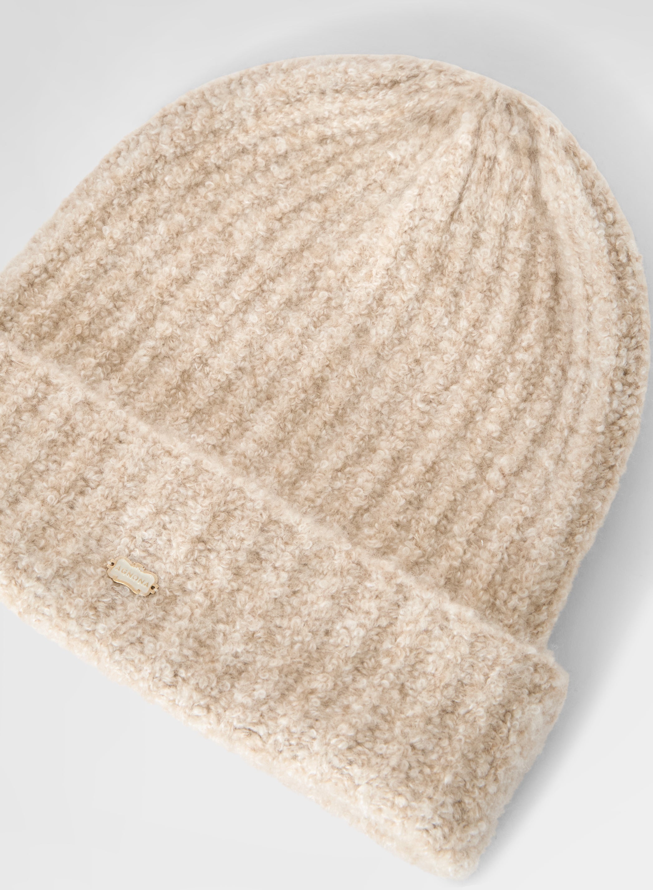 BEANIE CASHMERE SILK BOUCLÉ CHAMPAGNE