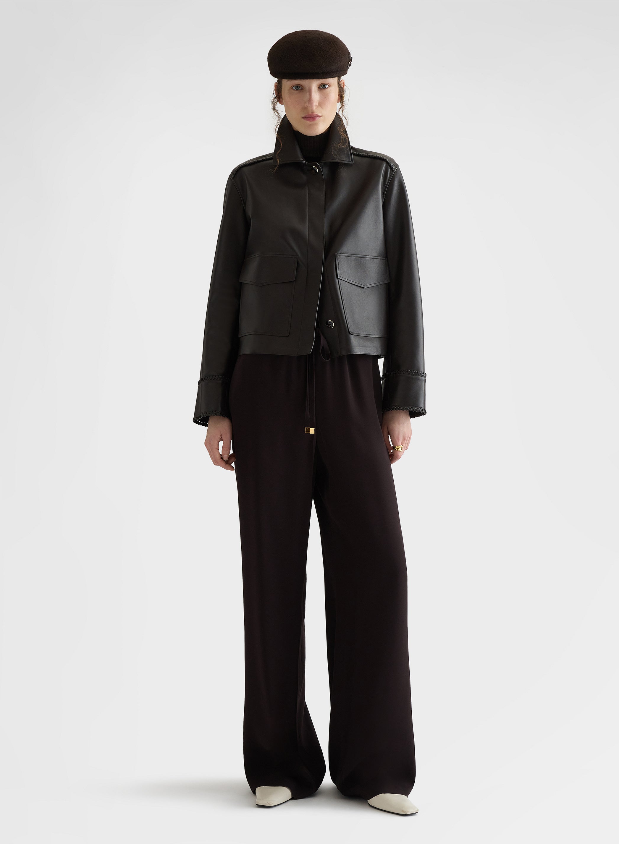 BONDED NAPPA JACKET EBONY