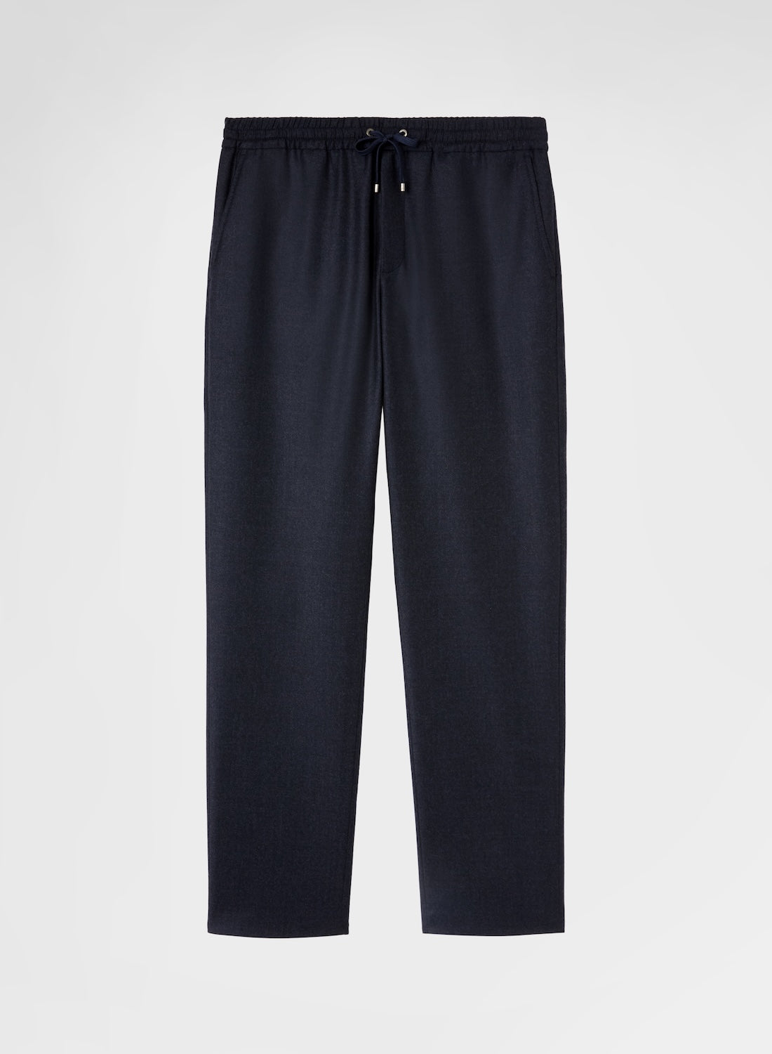 LIGHT WOOL FLANNEL JOGGER STRAIGHT TROUSERS NIGHT