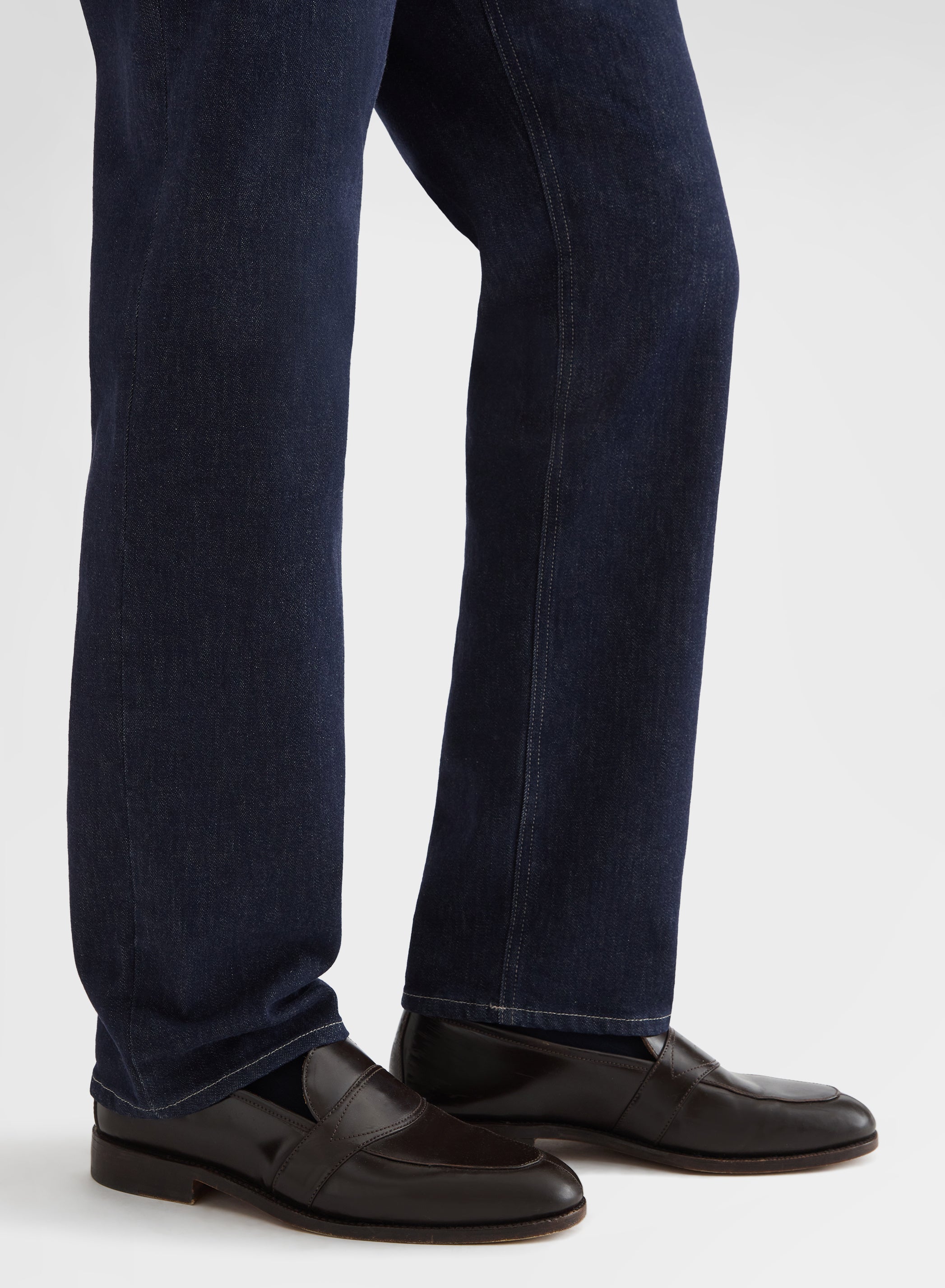 COTTON CASHMERE DENIM TROUSERS NIGHT