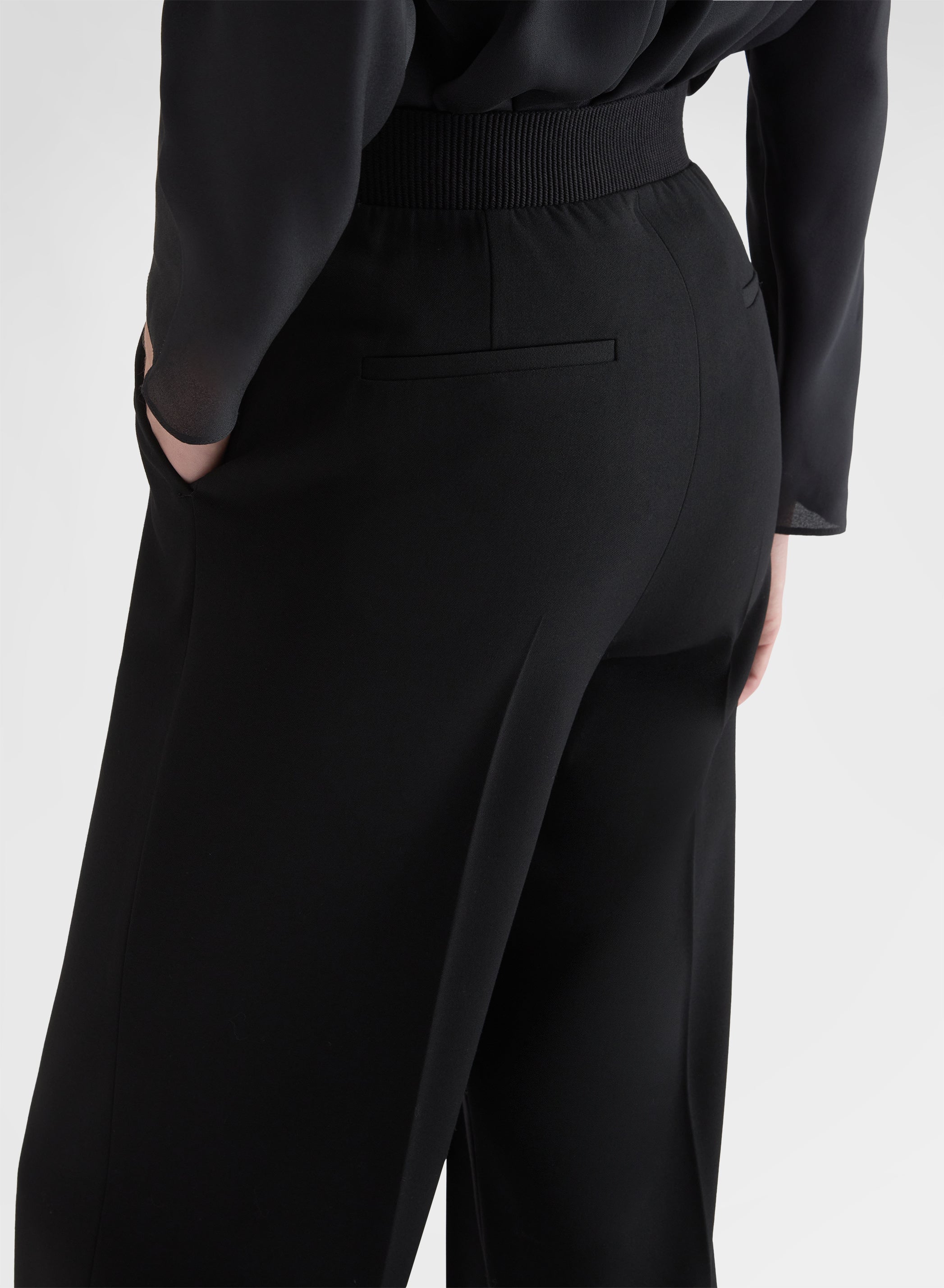 FLUID WOOL NEW YORK STRAIGHT PANTS BLACK