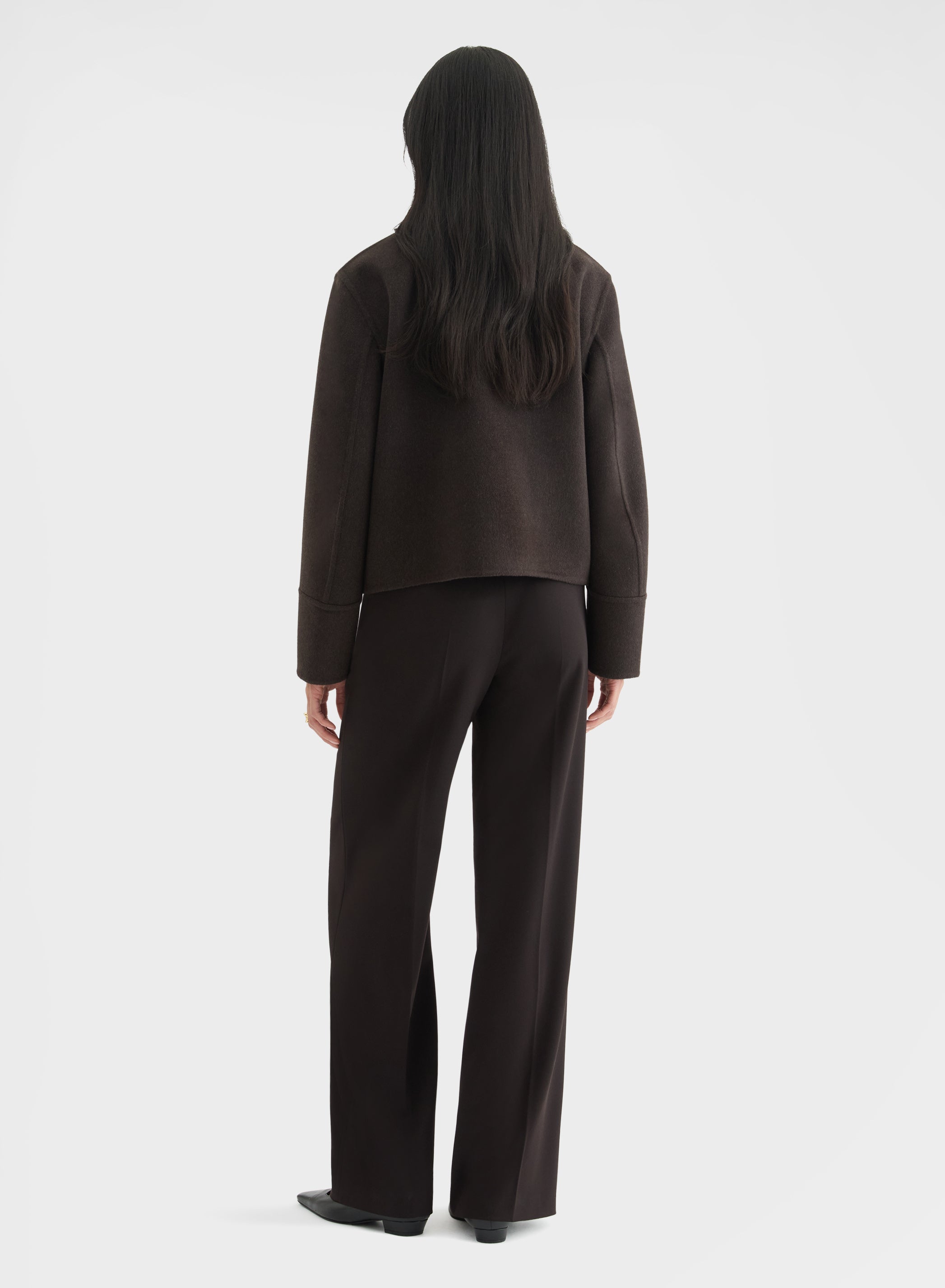FLUID WOOL NEW YORK STRAIGHT PANTS EBONY