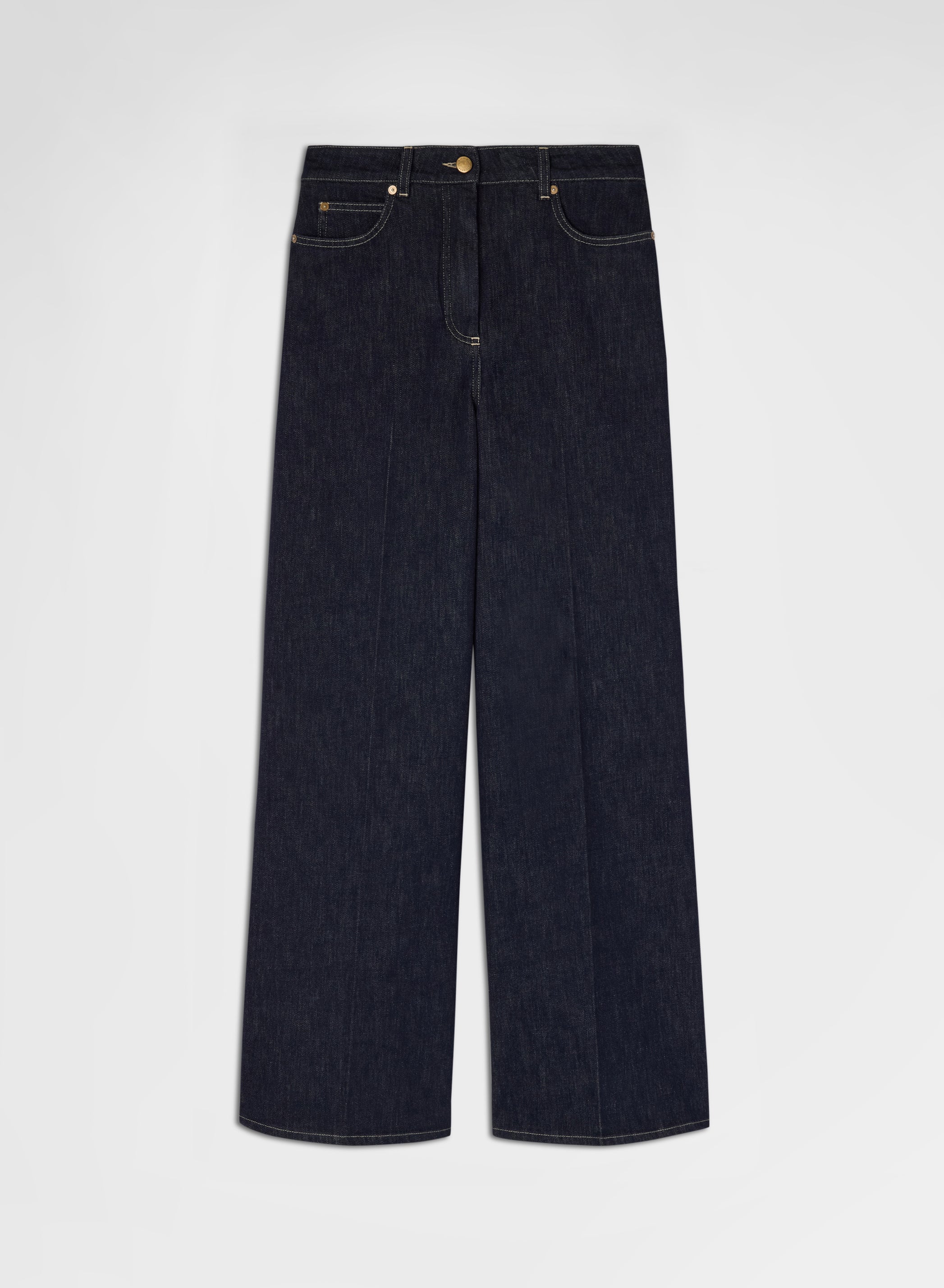COTTON CASHMERE DENIM HIGH WAISTED JEANS NIGHT
