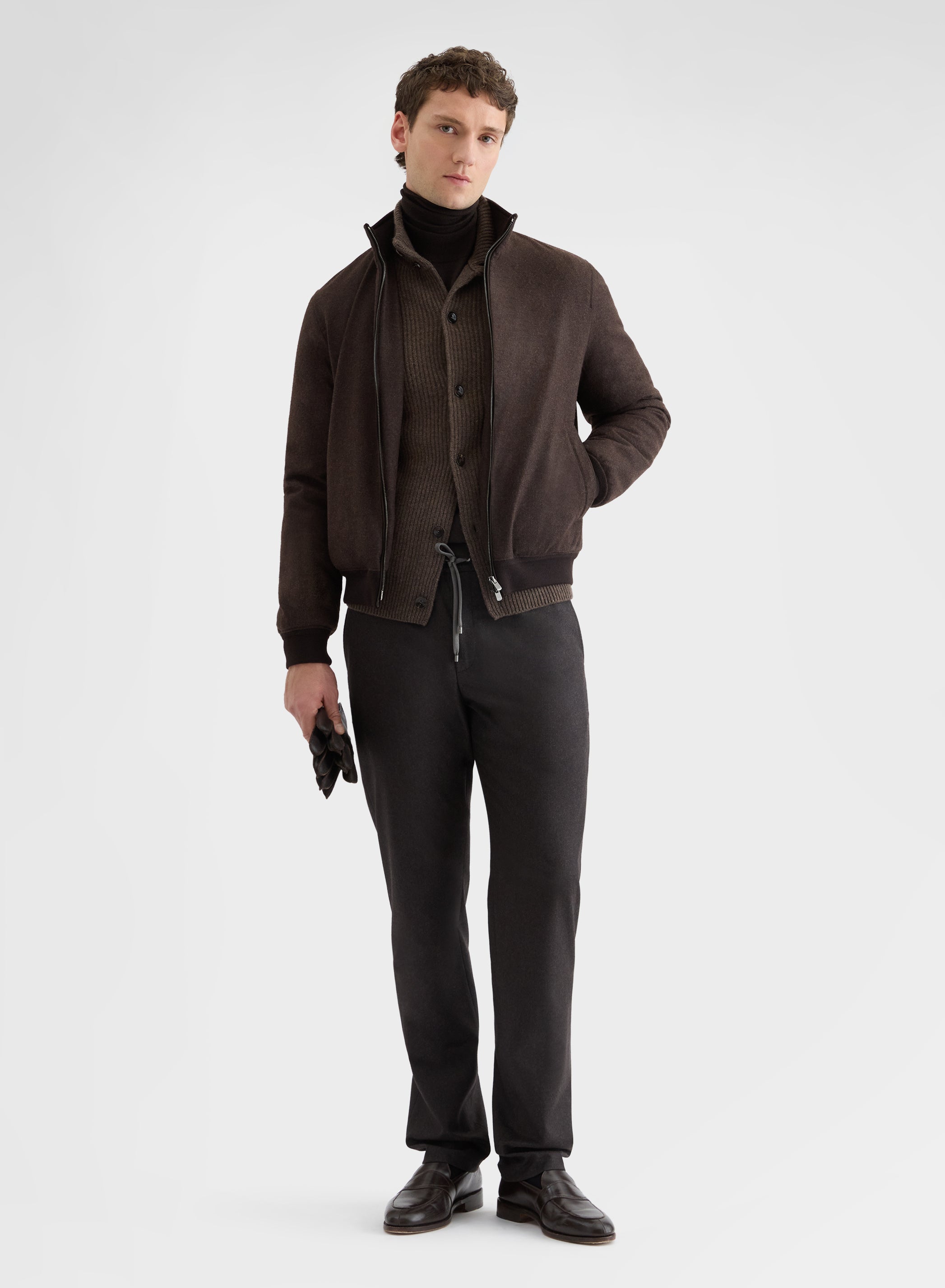 RAINWEAVER CASHMERE HIGH NECK BOMBER