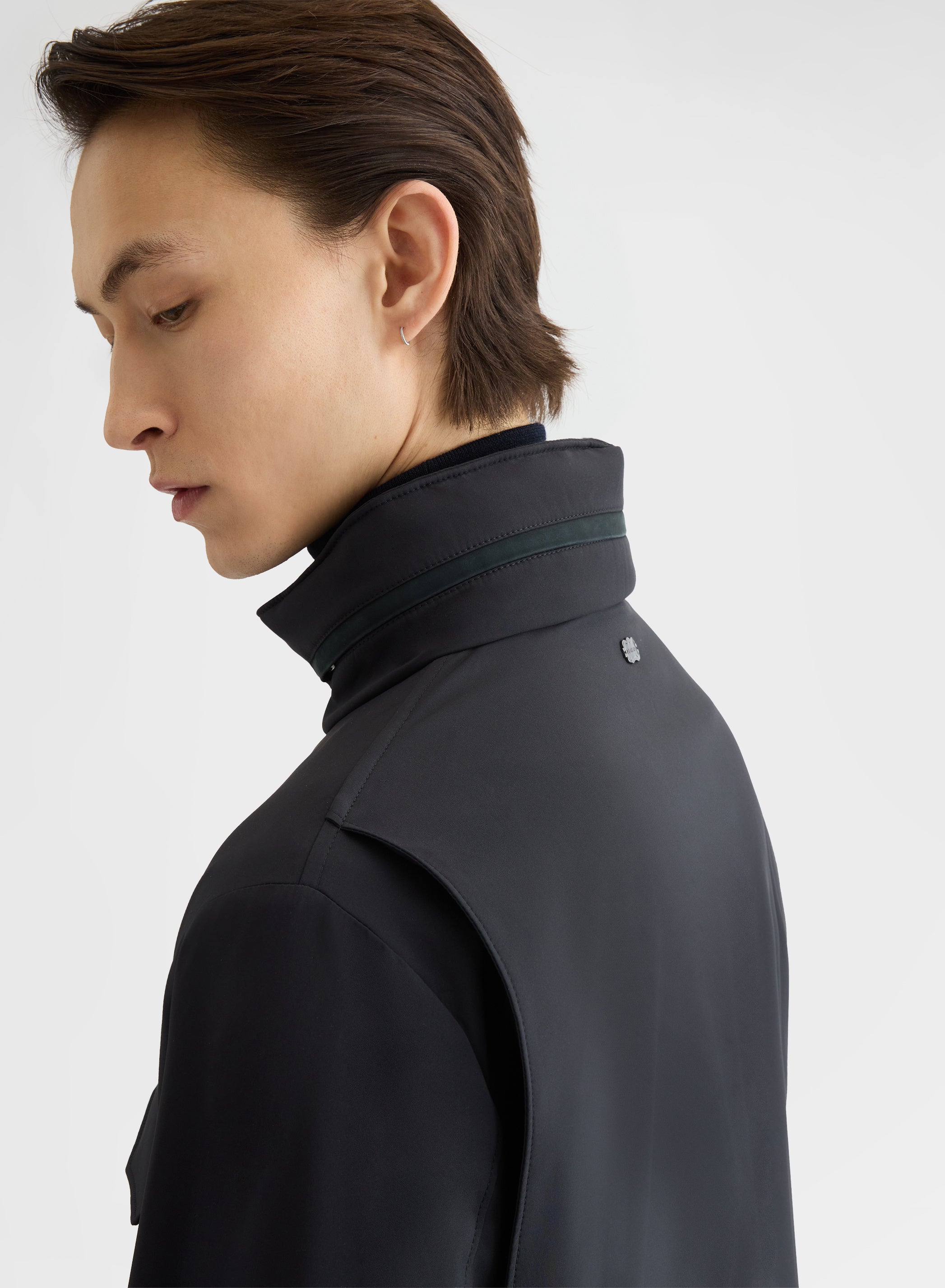 NYLON TECH TWILL FIELD JACKET NAVY